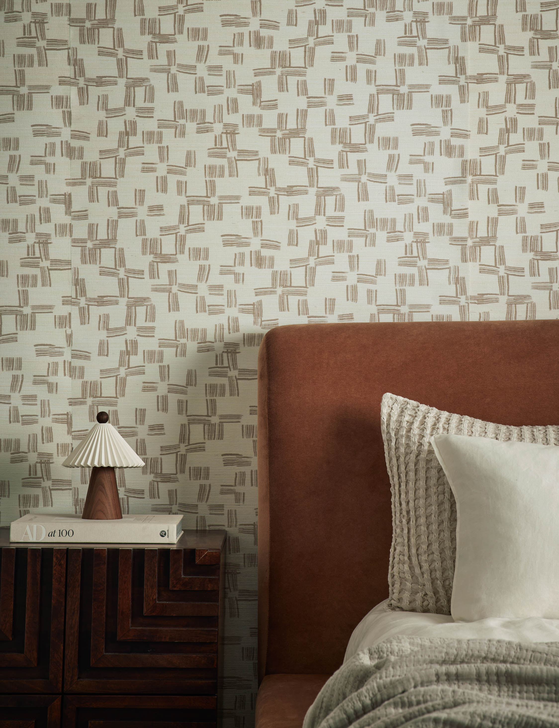 Crossmarks Grasscloth Wallpaper by Élan Byrd