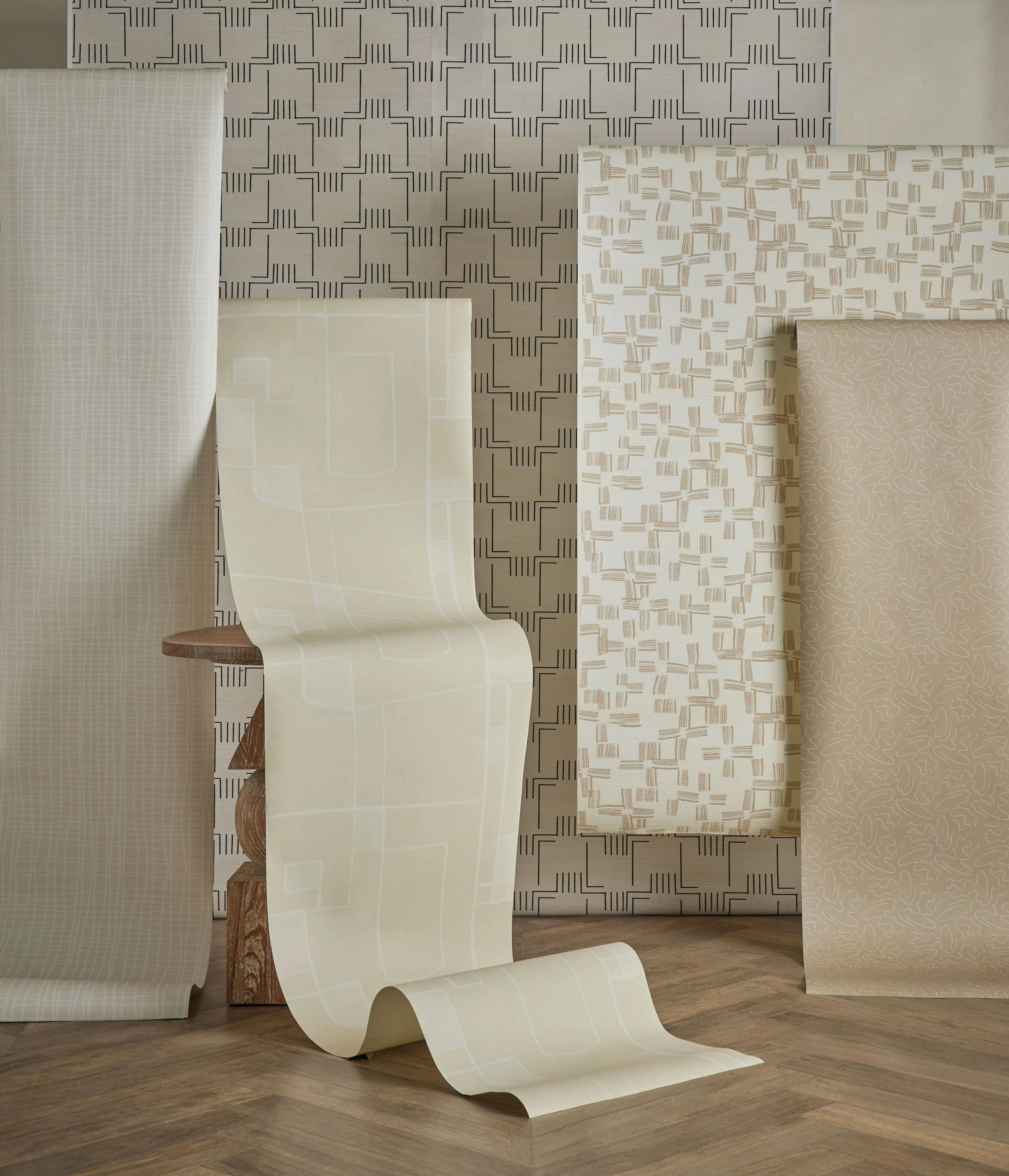 Crossmarks Grasscloth Wallpaper by Élan Byrd