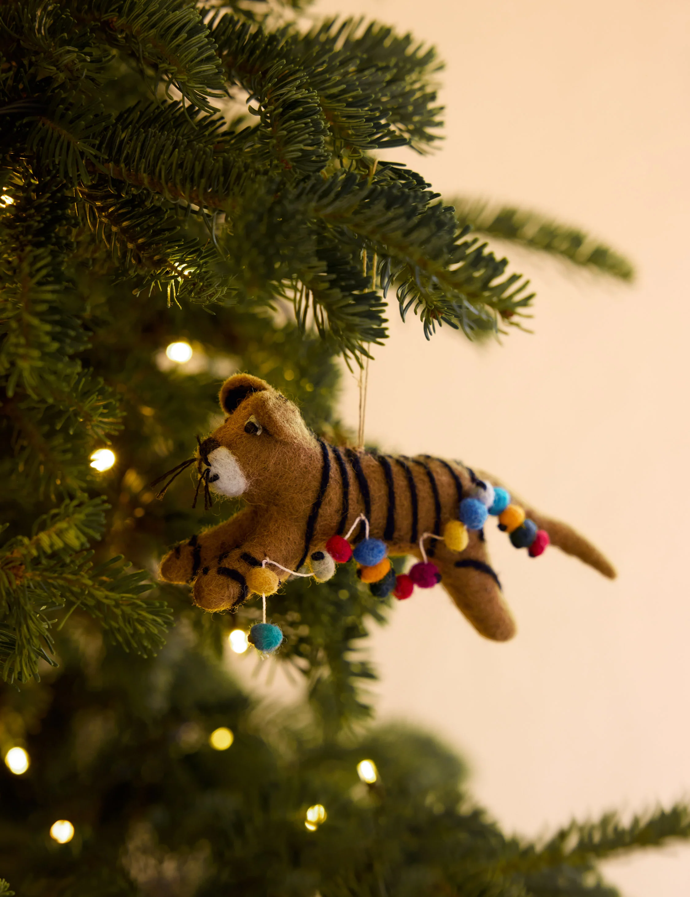 Felt Tiger Trio Ornaments (Set of 3) by Sarah Sherman Samuel 6 Felt Tiger Trio Ornaments (Set of 3) by Sarah Sherman Samuel