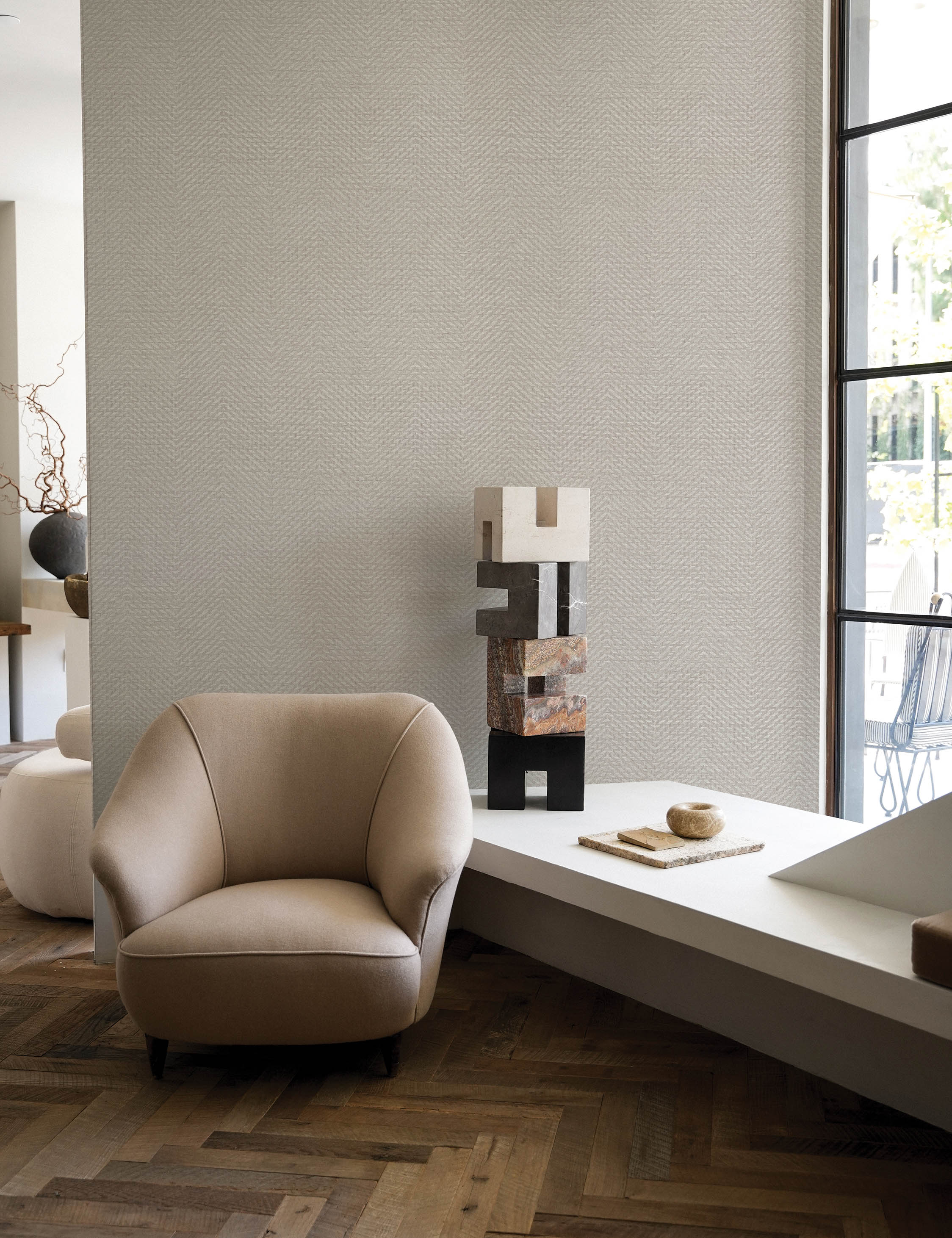 Faux Grasscloth Parquet Textured Peel + Stick Wallpaper by Jeremiah Brent 3 Faux Grasscloth Parquet Textured Peel + Stick Wallpaper by Jeremiah Brent