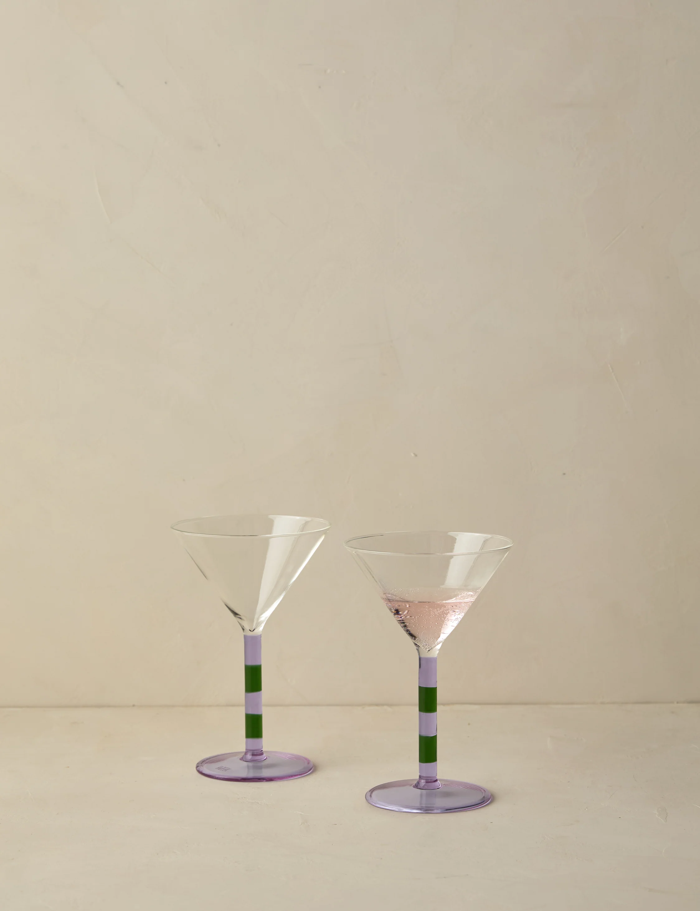 Striped Martini Glass (Set of 2) by FAZEEK