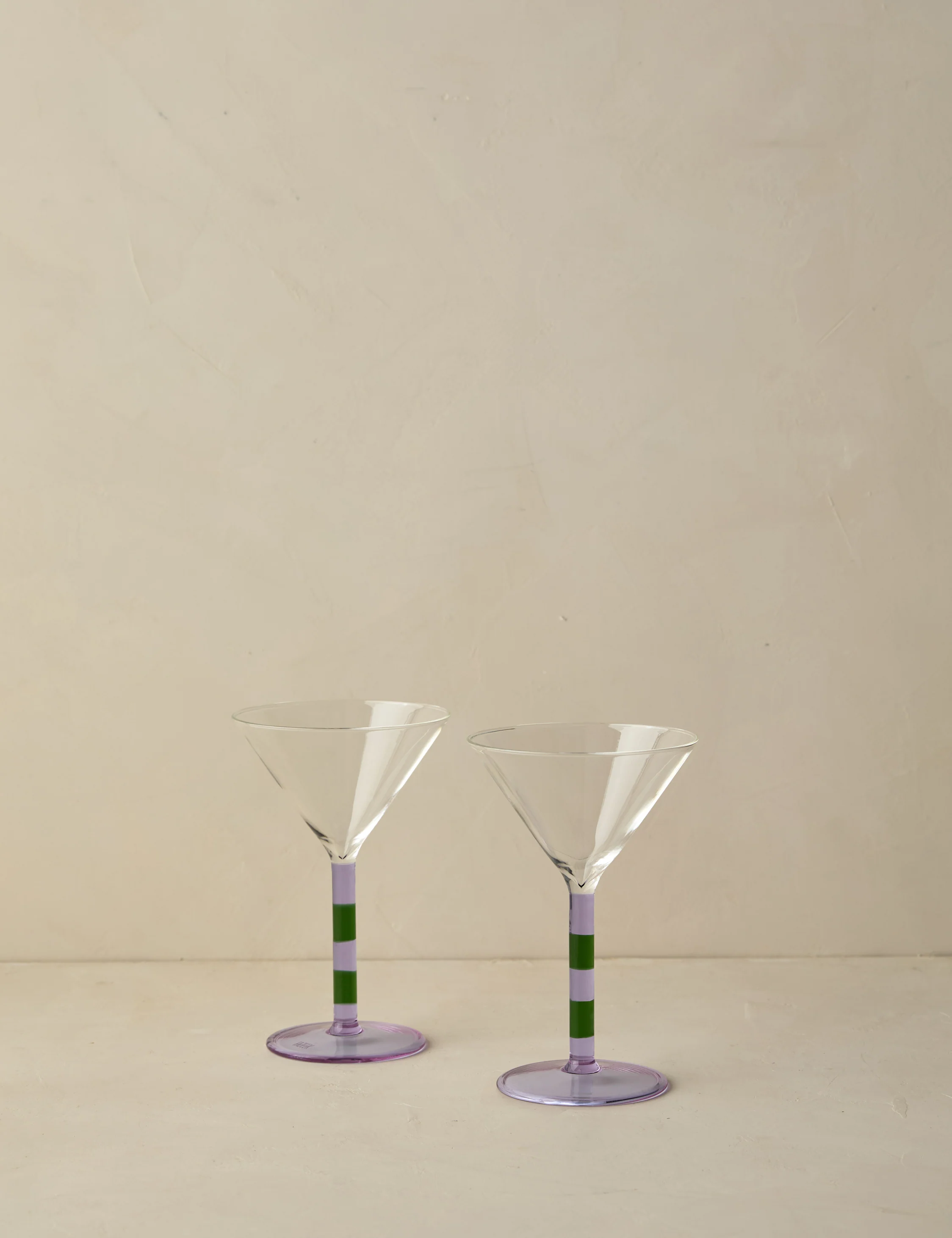 Striped Martini Glass (Set of 2) by FAZEEK
