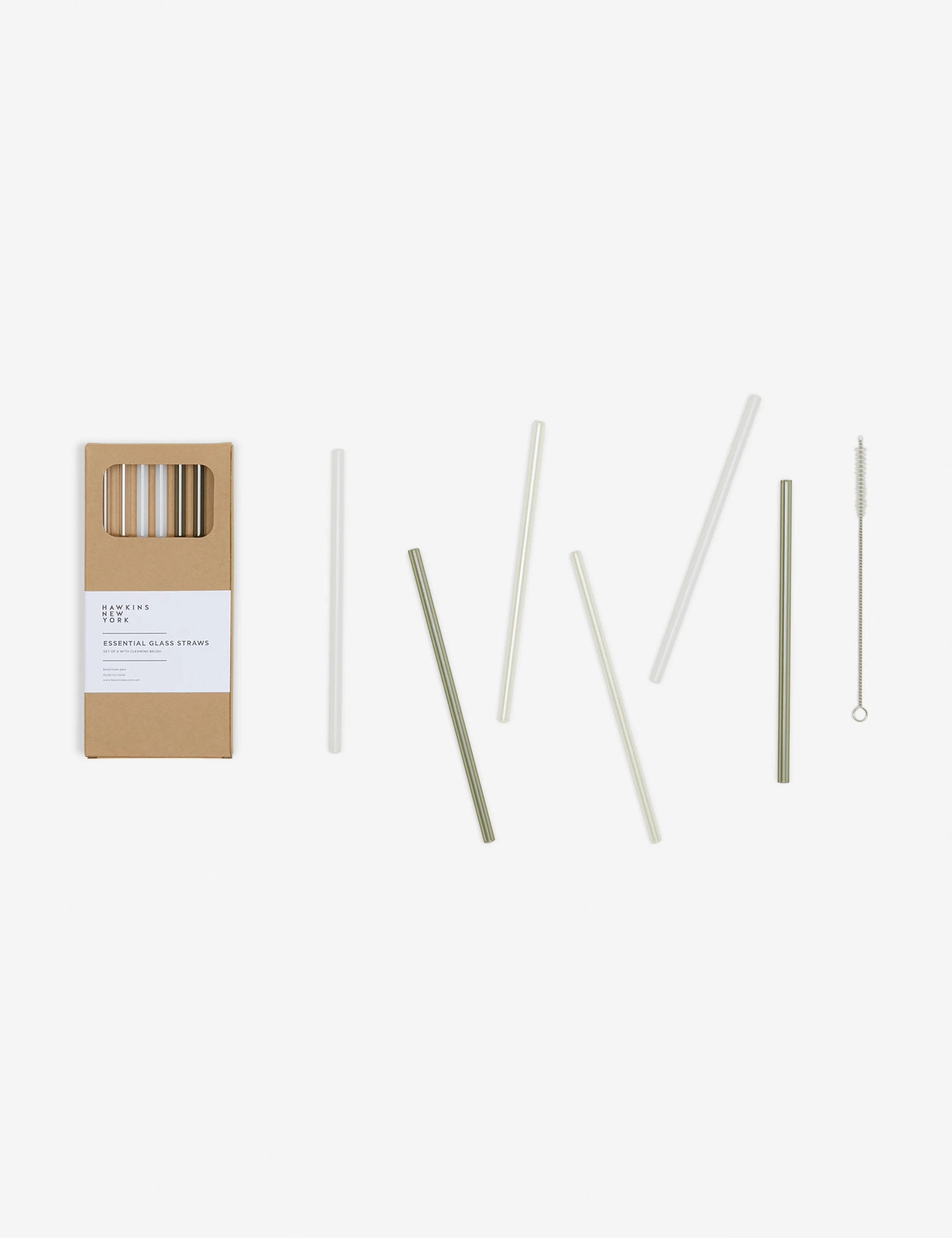 Essential Glass Straws (Set of 6) by Hawkins New York