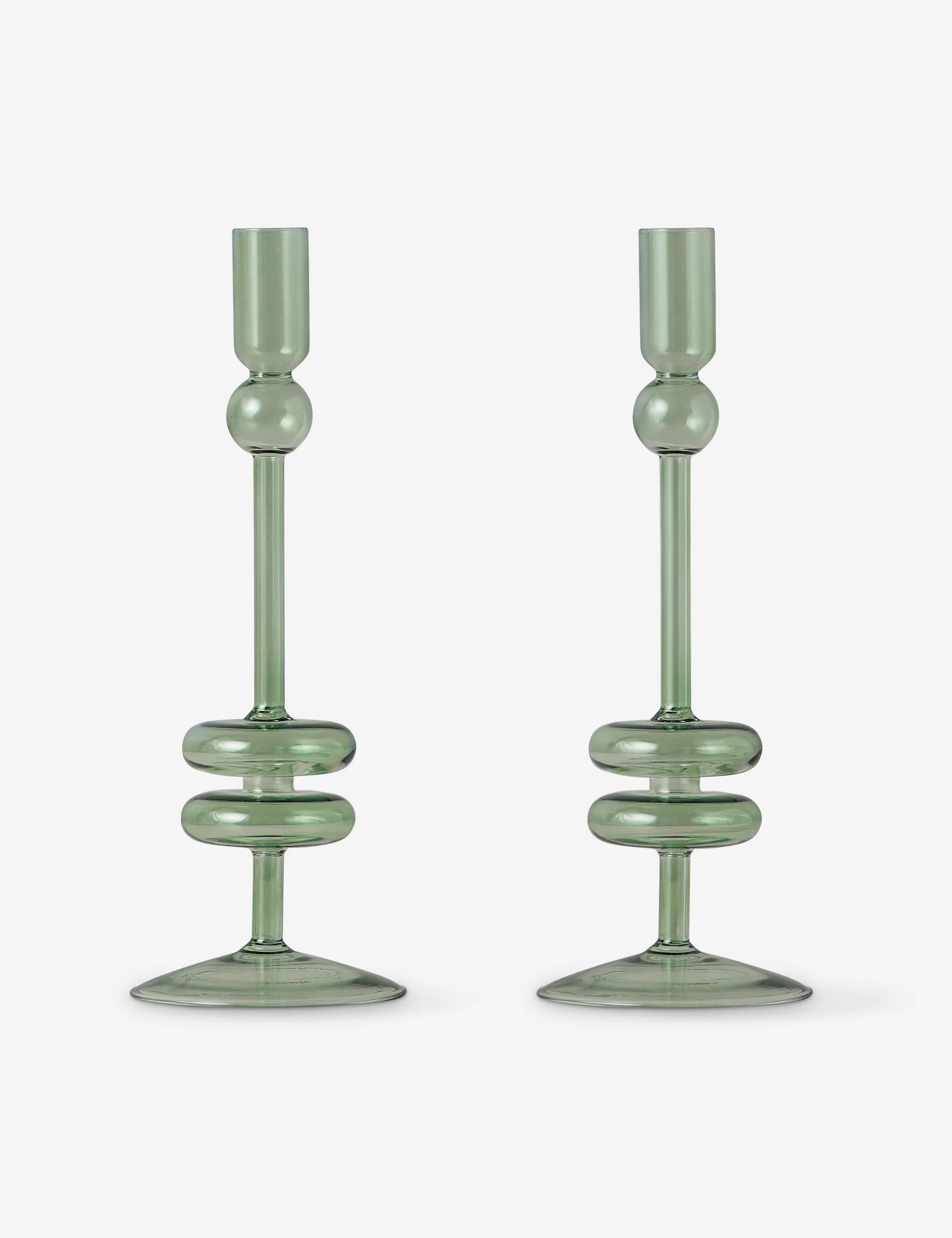 Glass Candlestick Pair (Set of 2) by etúHOME 10 Glass Candlestick Pair (Set of 2) by etúHOME