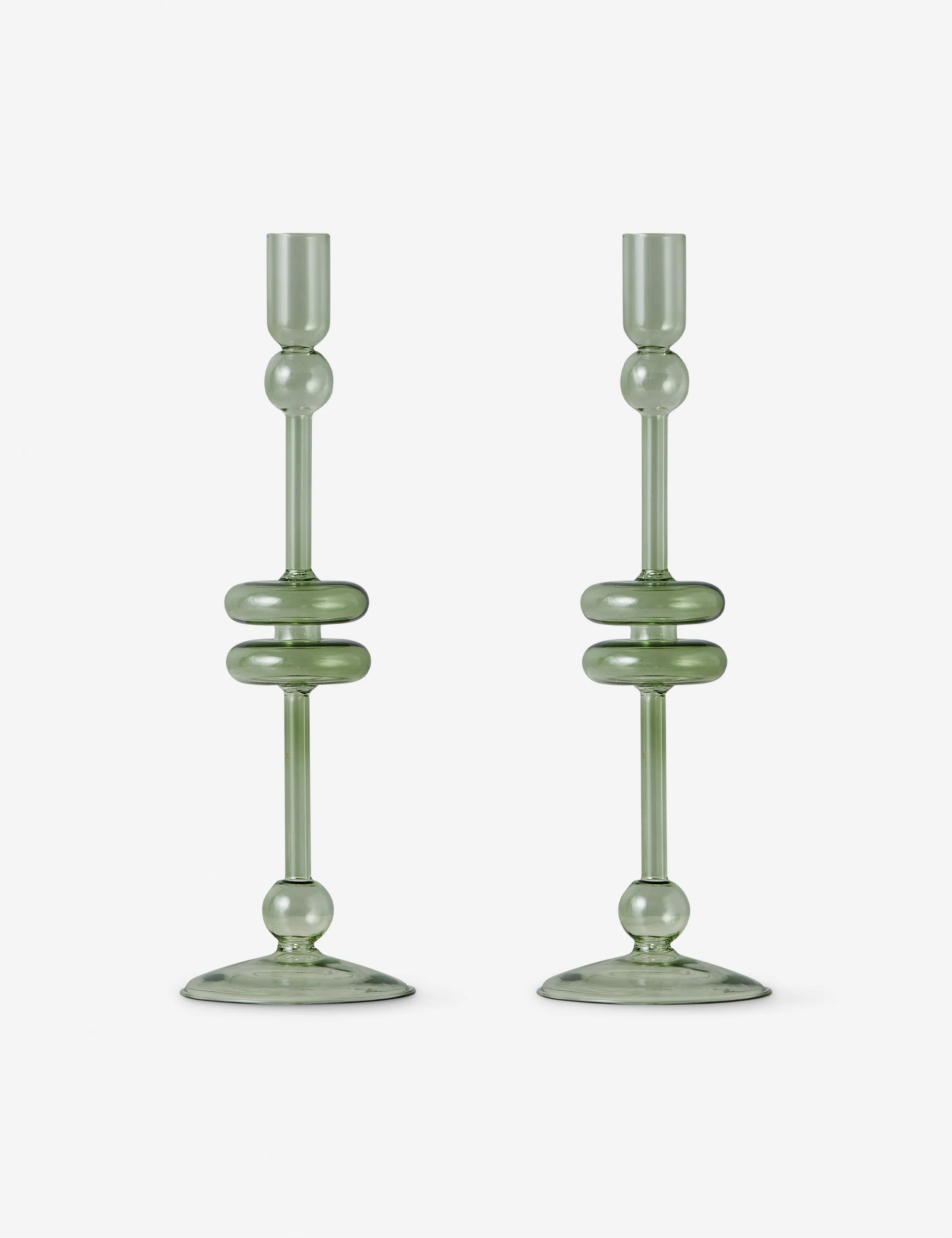 Glass Candlestick Pair (Set of 2) by etúHOME 15 Glass Candlestick Pair (Set of 2) by etúHOME