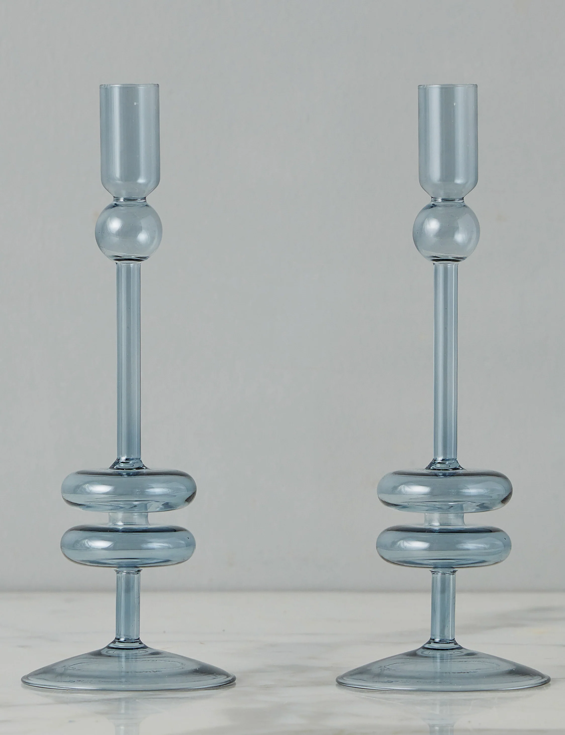 Glass Candlestick Pair (Set of 2) by etúHOME 18 Glass Candlestick Pair (Set of 2) by etúHOME