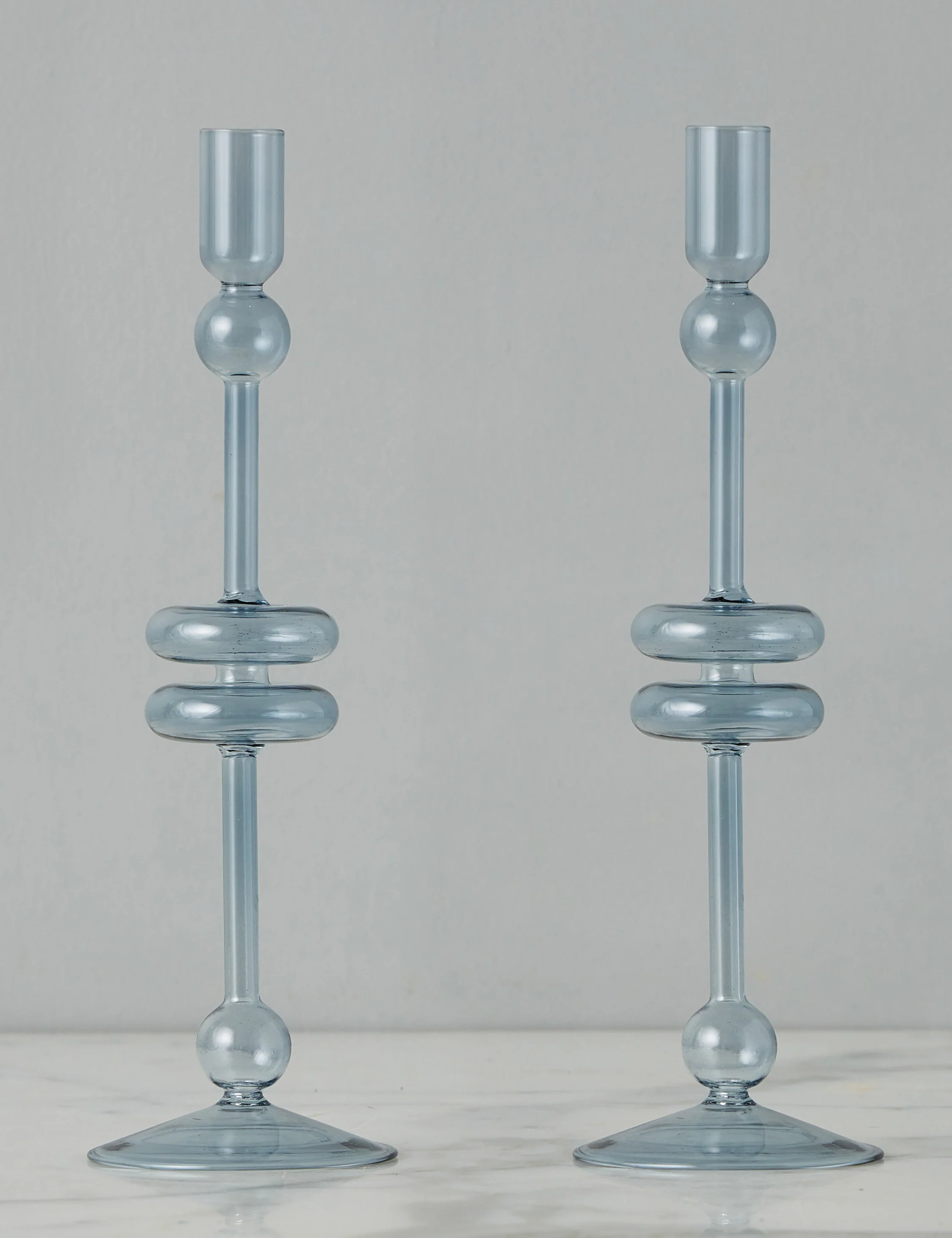 Glass Candlestick Pair (Set of 2) by etúHOME 20 Glass Candlestick Pair (Set of 2) by etúHOME