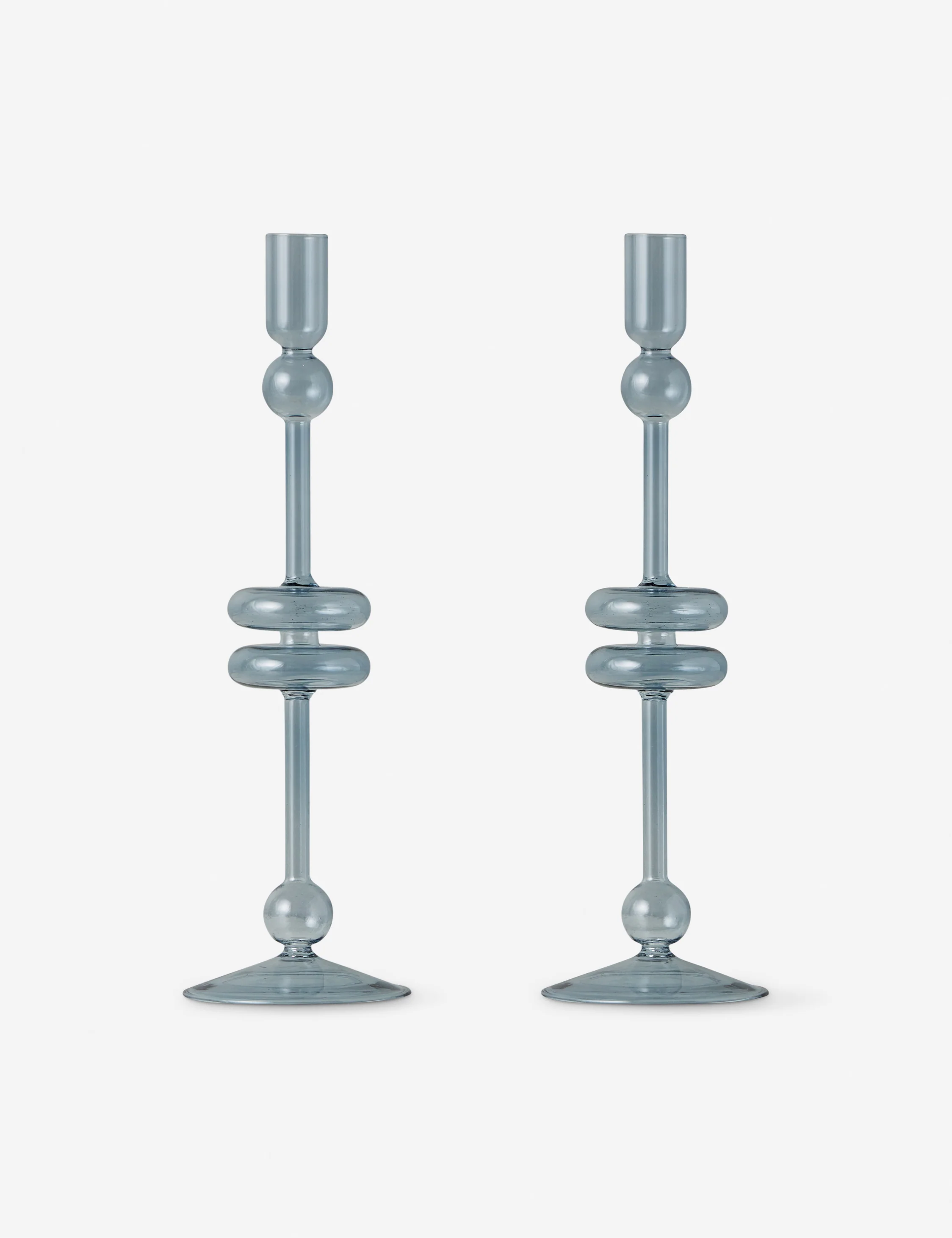 Glass Candlestick Pair (Set of 2) by etúHOME 21 Glass Candlestick Pair (Set of 2) by etúHOME
