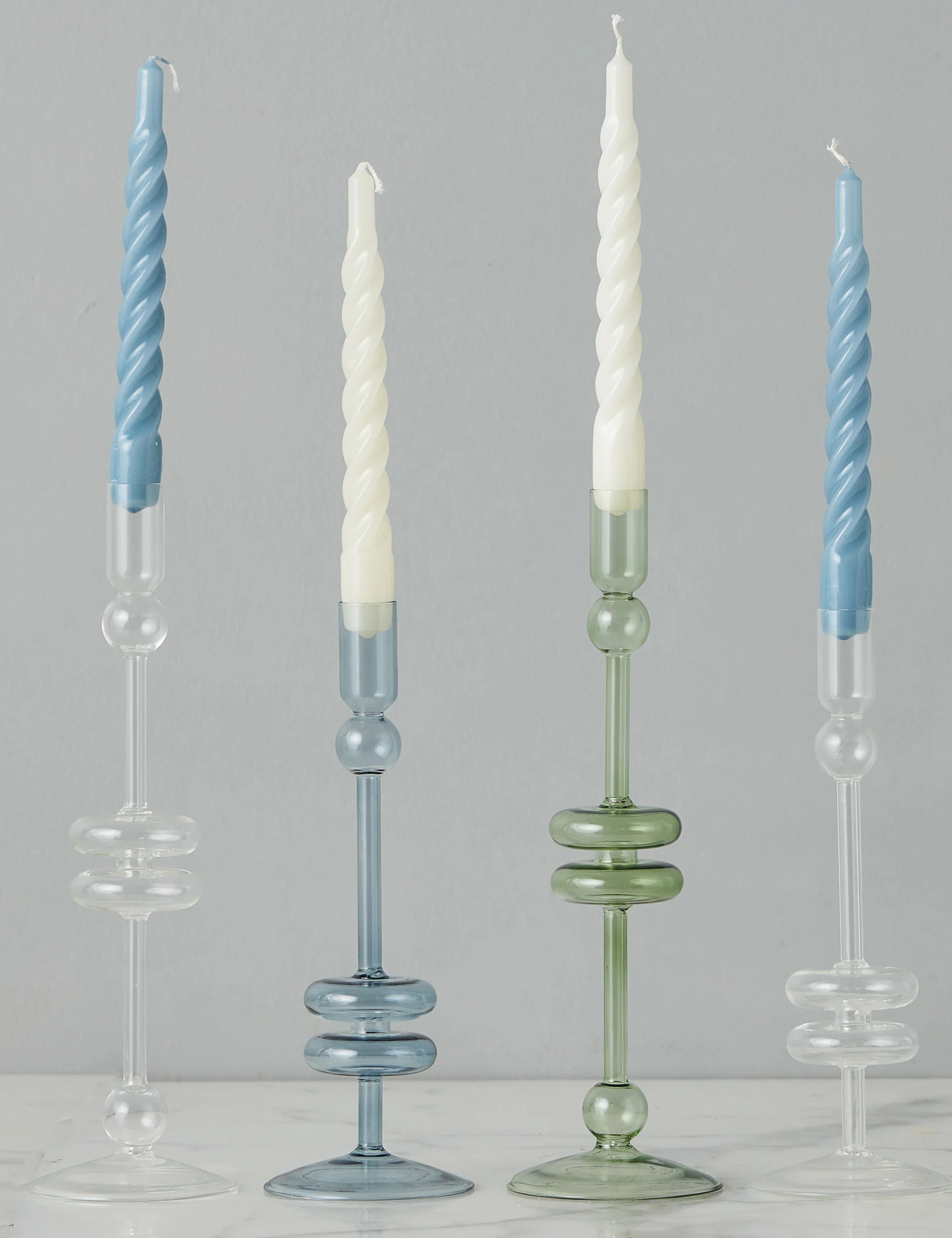 Glass Candlestick Pair (Set of 2) by etúHOME 22 Glass Candlestick Pair (Set of 2) by etúHOME