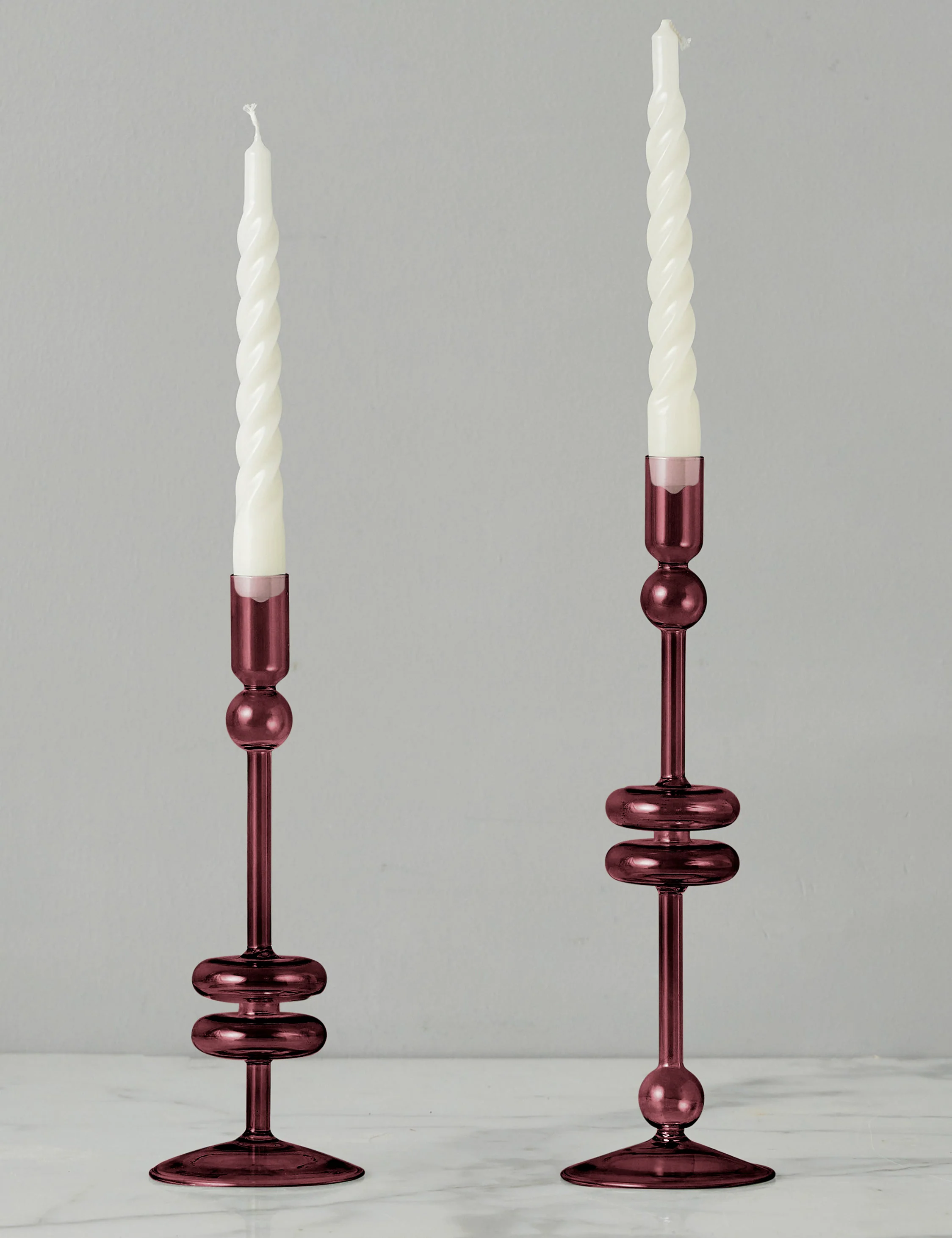 Glass Candlestick Pair (Set of 2) by etúHOME 24 Glass Candlestick Pair (Set of 2) by etúHOME