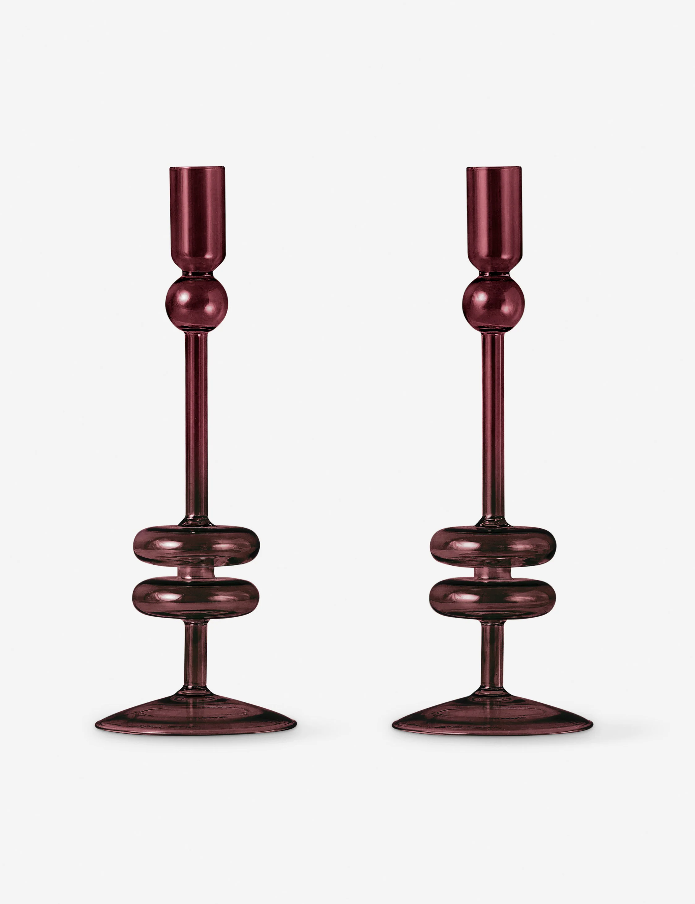Glass Candlestick Pair (Set of 2) by etúHOME 25 Glass Candlestick Pair (Set of 2) by etúHOME