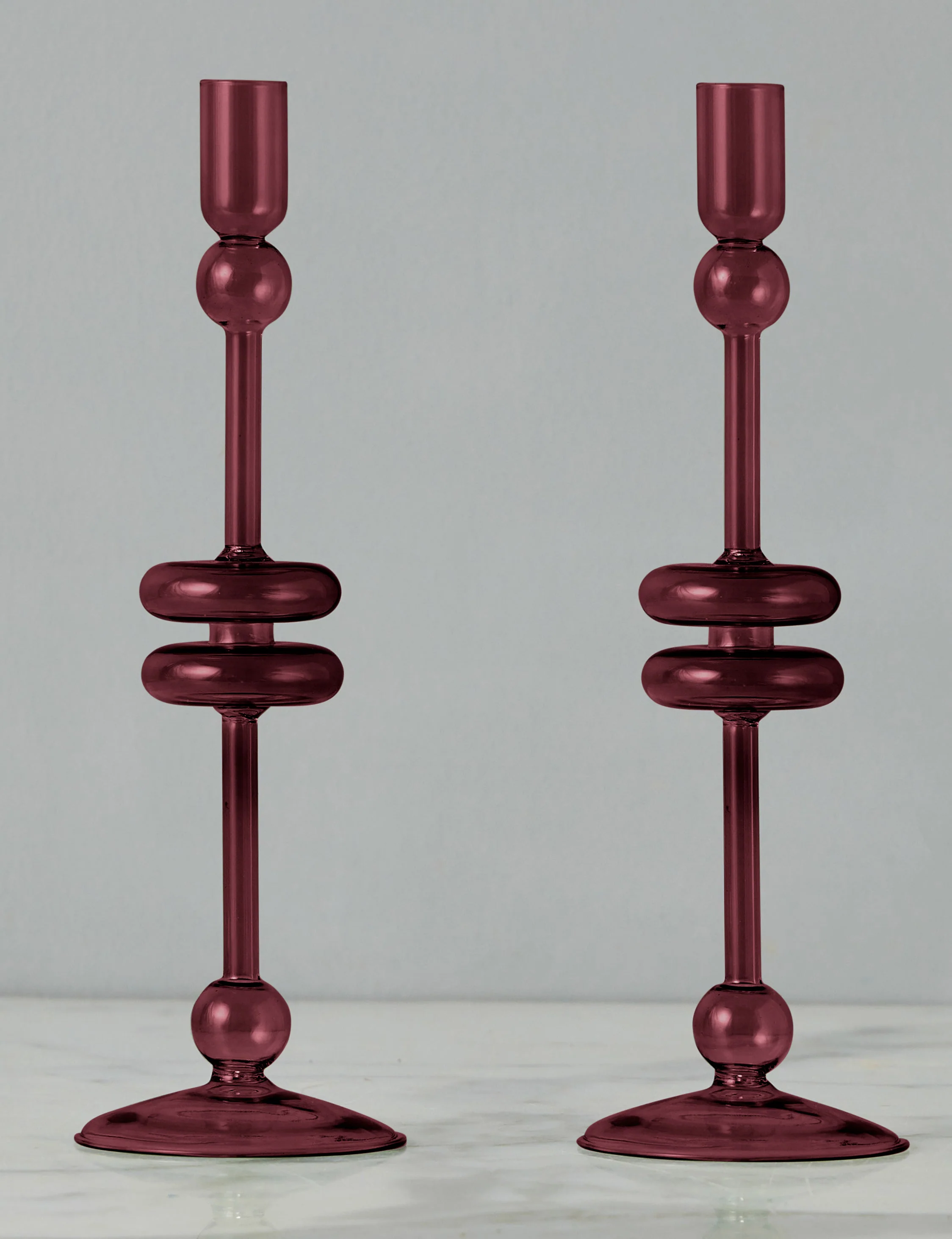 Glass Candlestick Pair (Set of 2) by etúHOME 28 Glass Candlestick Pair (Set of 2) by etúHOME