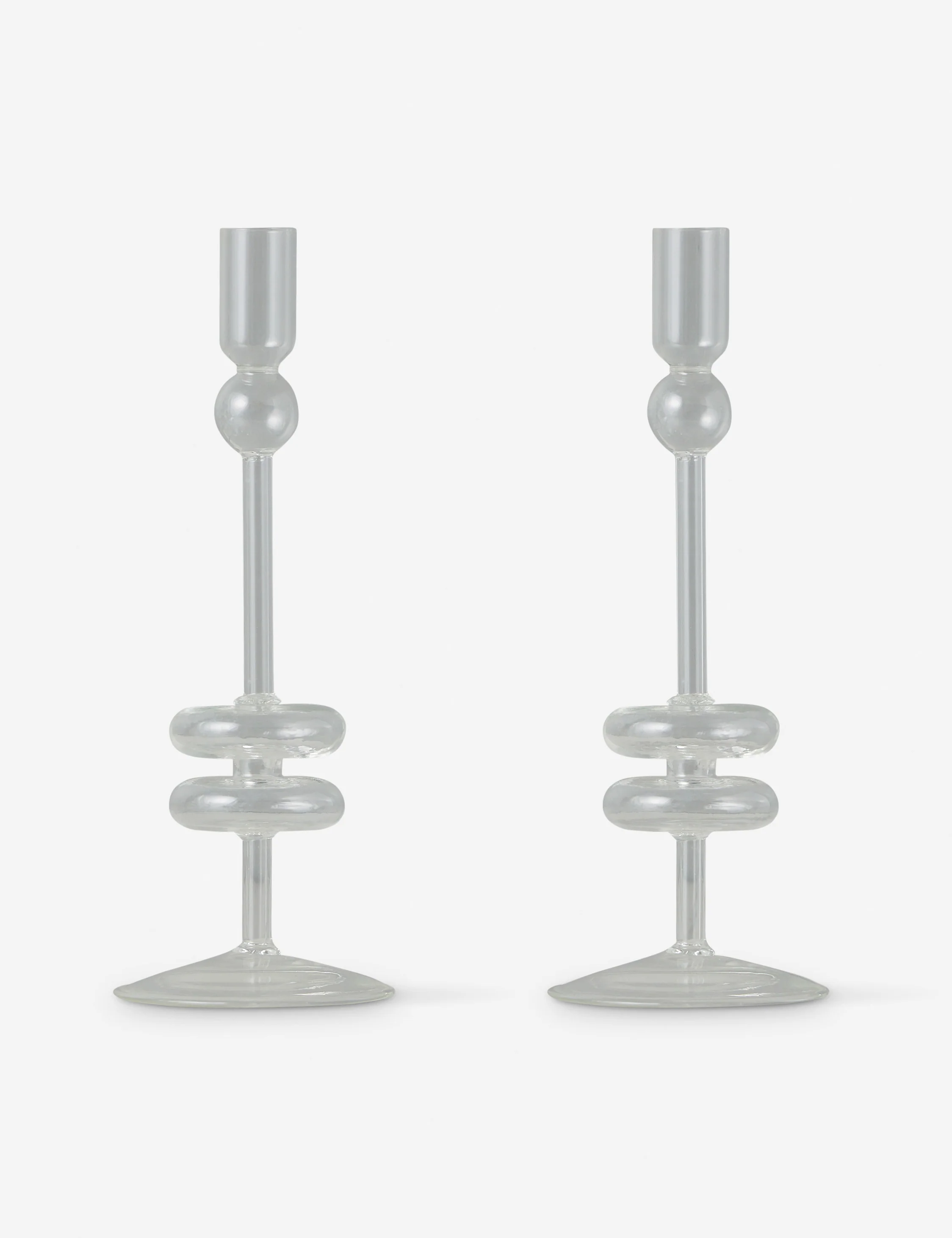 Glass Candlestick Pair (Set of 2) by etúHOME 3 Glass Candlestick Pair (Set of 2) by etúHOME