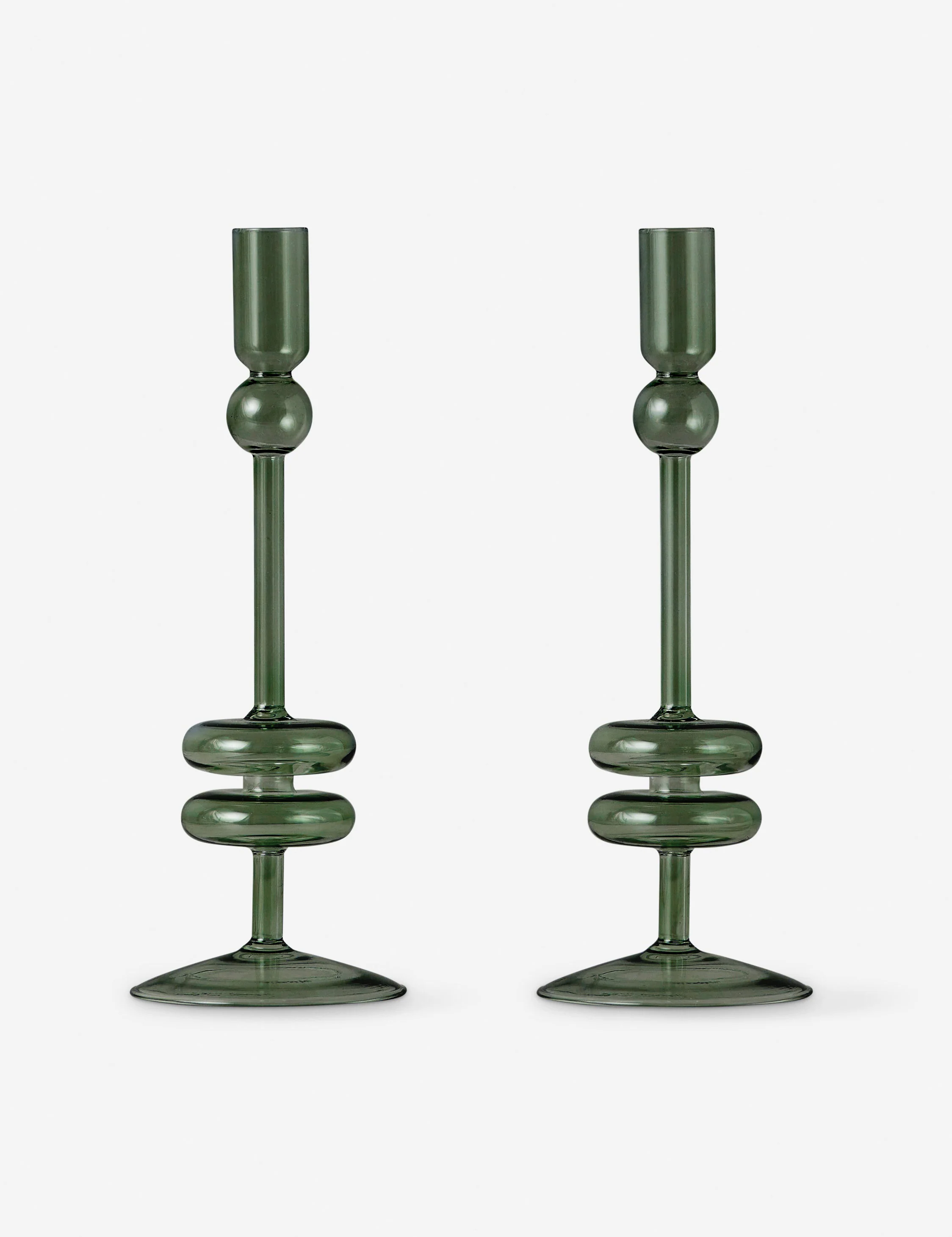 Glass Candlestick Pair (Set of 2) by etúHOME 31 Glass Candlestick Pair (Set of 2) by etúHOME