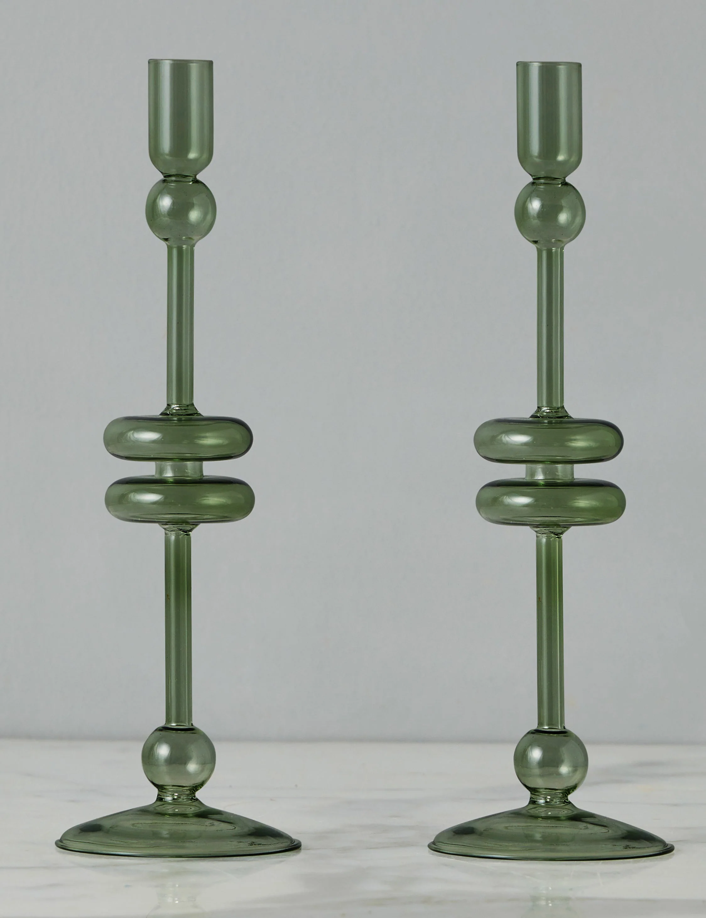 Glass Candlestick Pair (Set of 2) by etúHOME 33 Glass Candlestick Pair (Set of 2) by etúHOME