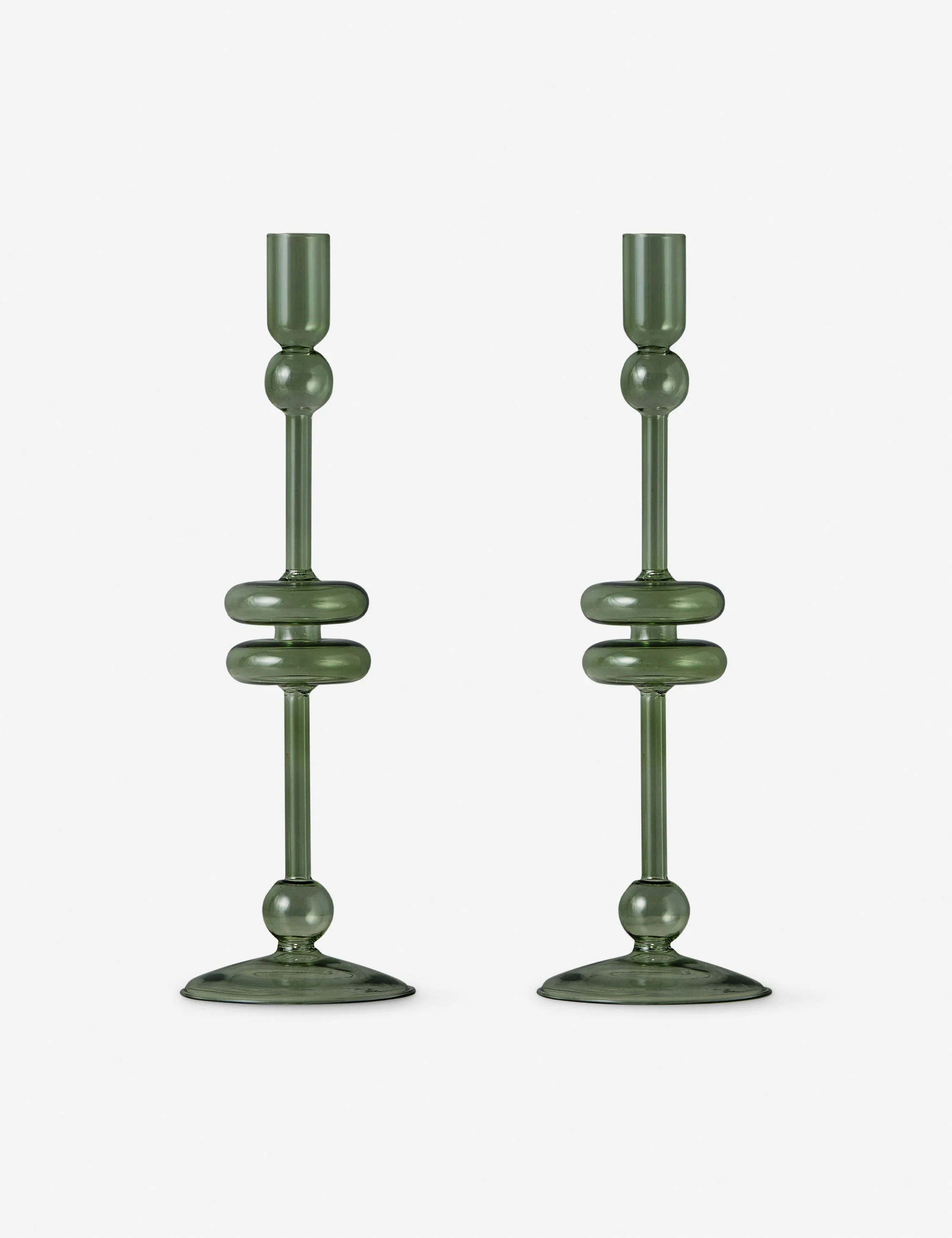 Glass Candlestick Pair (Set of 2) by etúHOME 34 Glass Candlestick Pair (Set of 2) by etúHOME