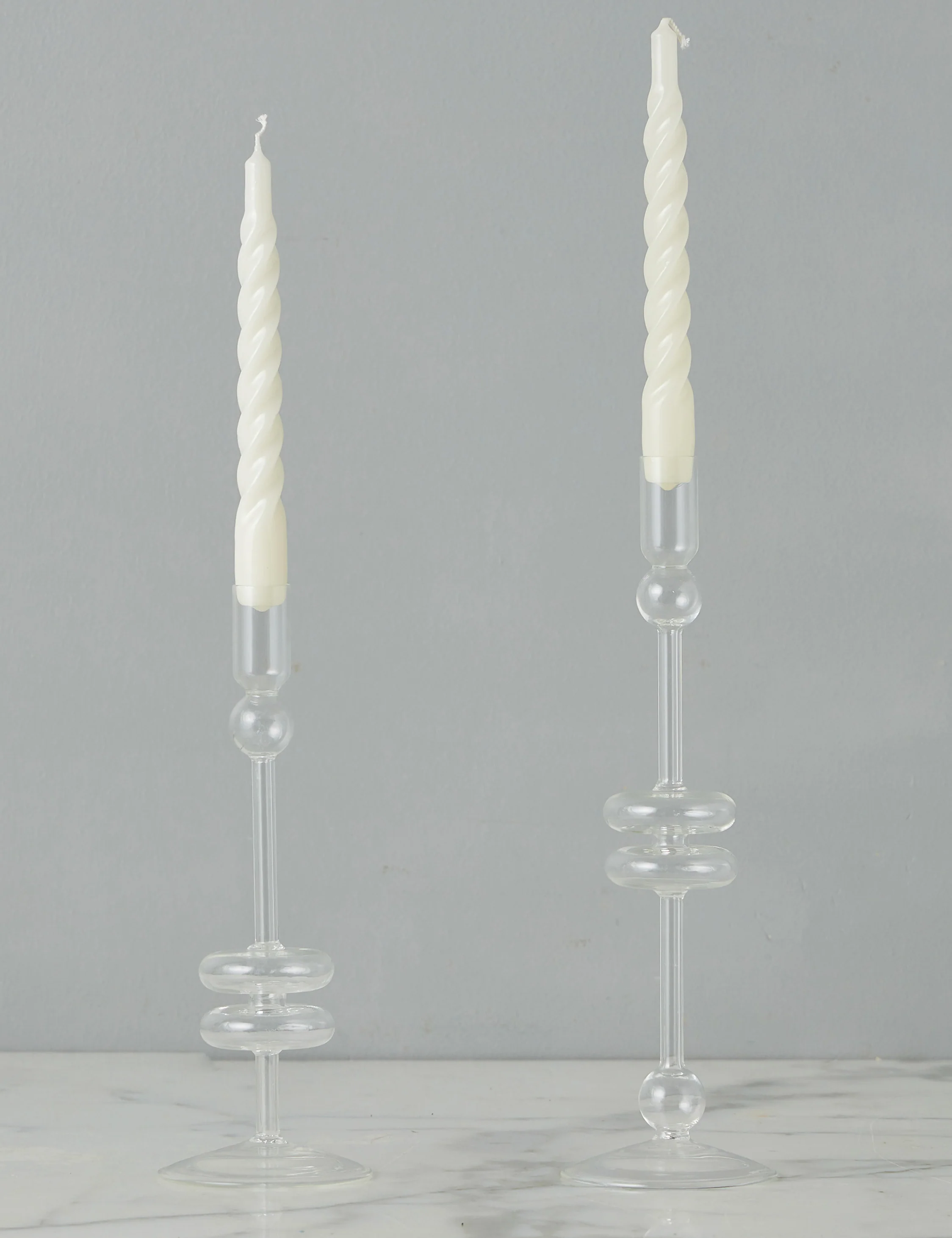 Glass Candlestick Pair (Set of 2) by etúHOME 6 Glass Candlestick Pair (Set of 2) by etúHOME