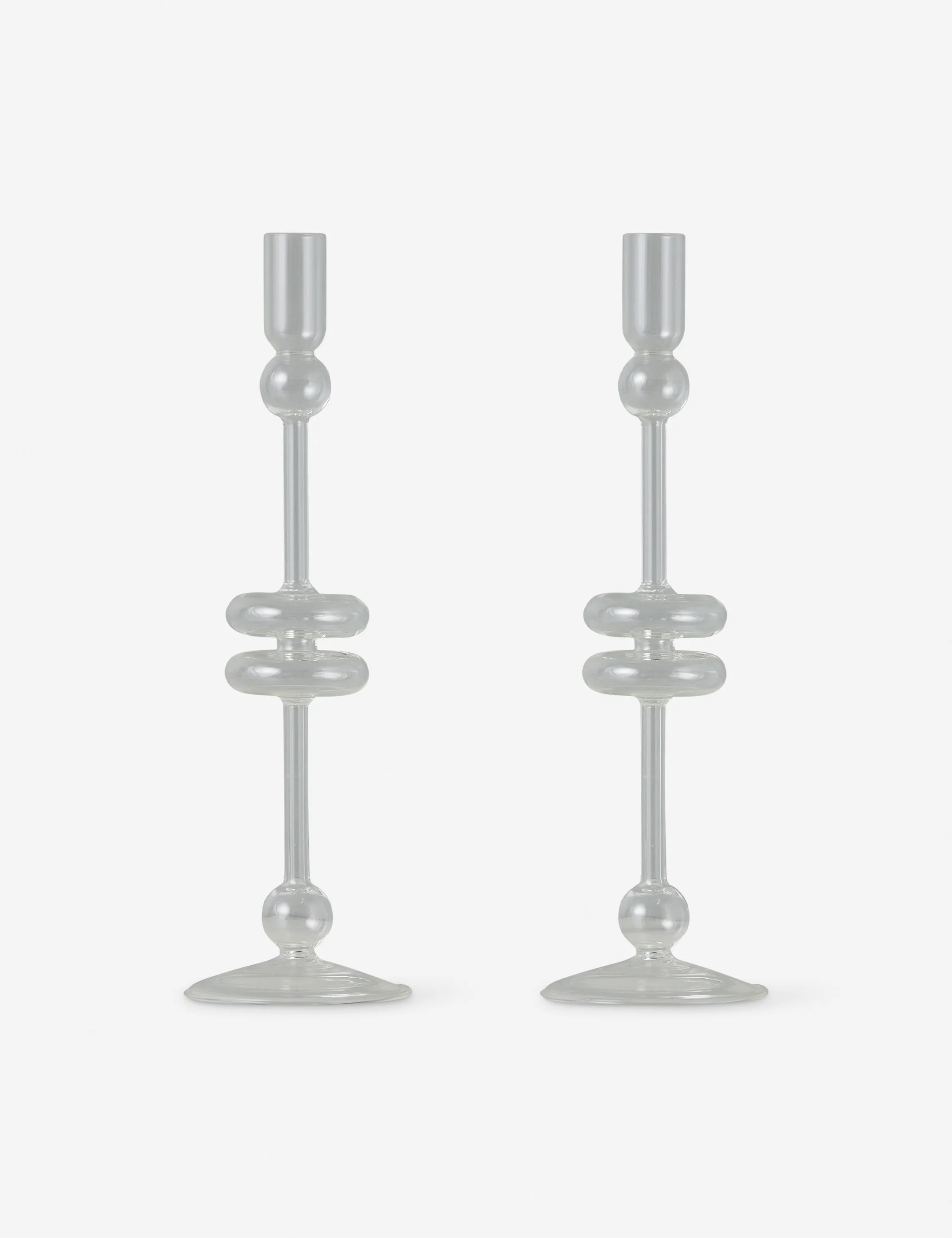Glass Candlestick Pair (Set of 2) by etúHOME 7 Glass Candlestick Pair (Set of 2) by etúHOME