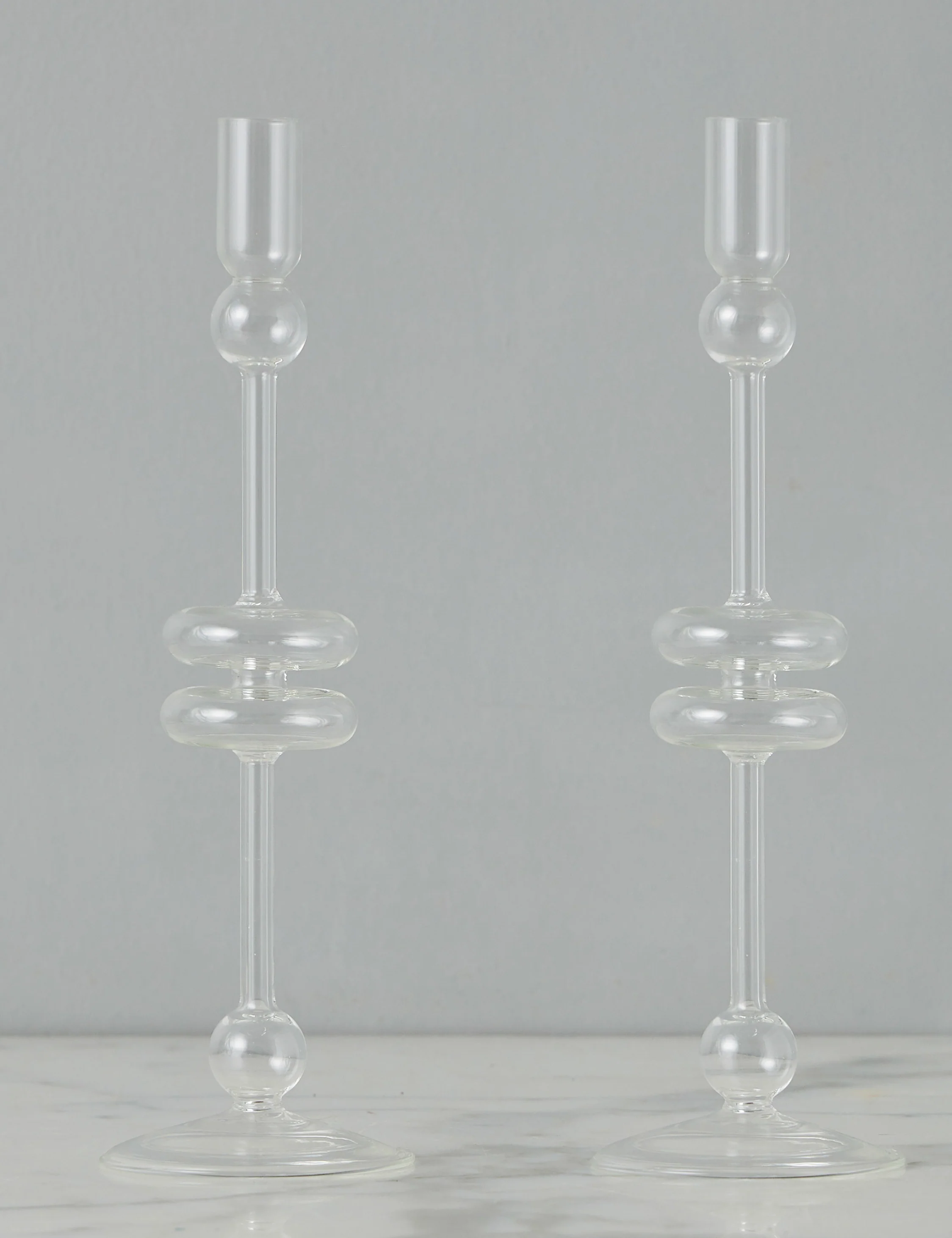 Glass Candlestick Pair (Set of 2) by etúHOME 8 Glass Candlestick Pair (Set of 2) by etúHOME