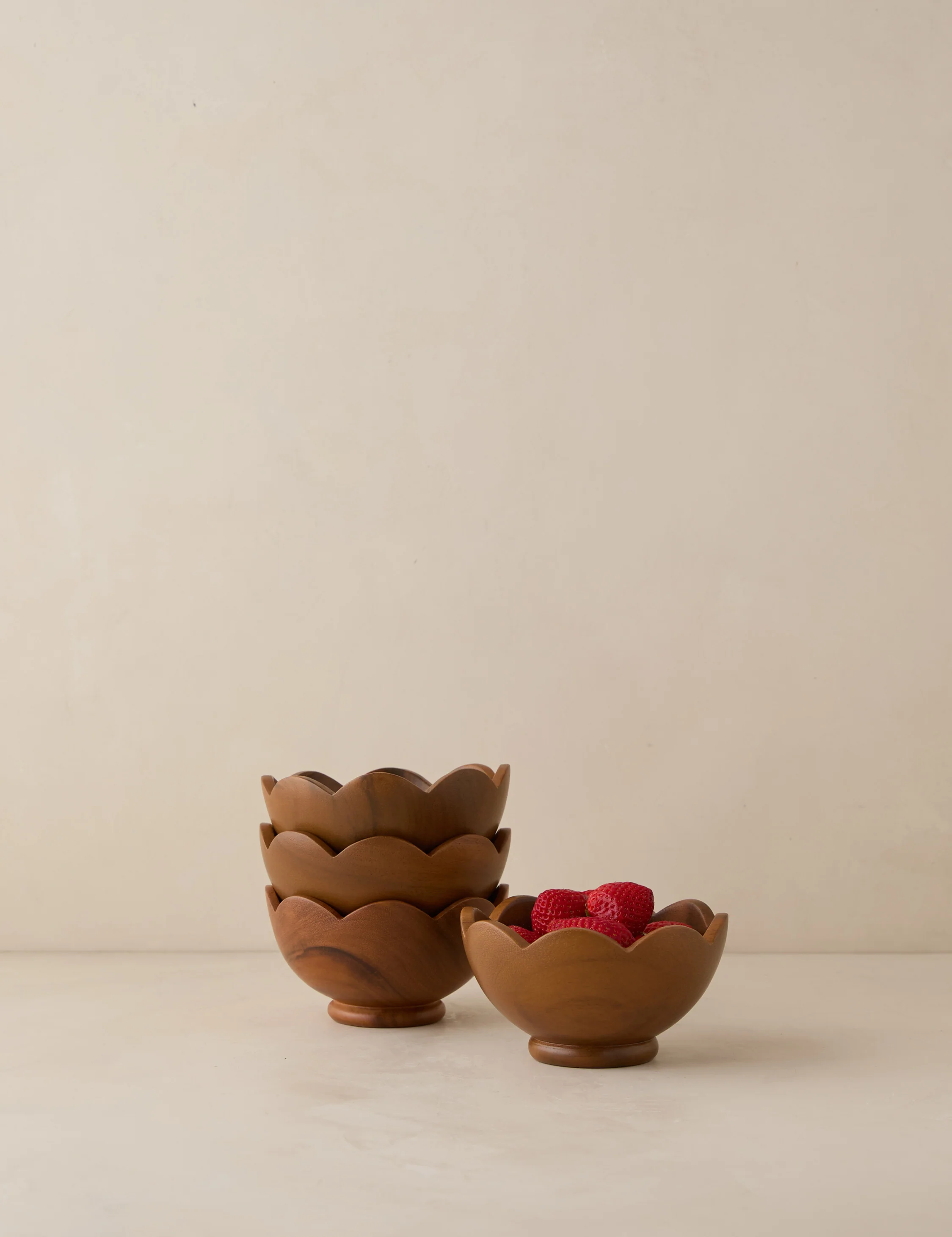 Scalloped Wood Bowls (Set of 4) by Sarah Sherman Samuel