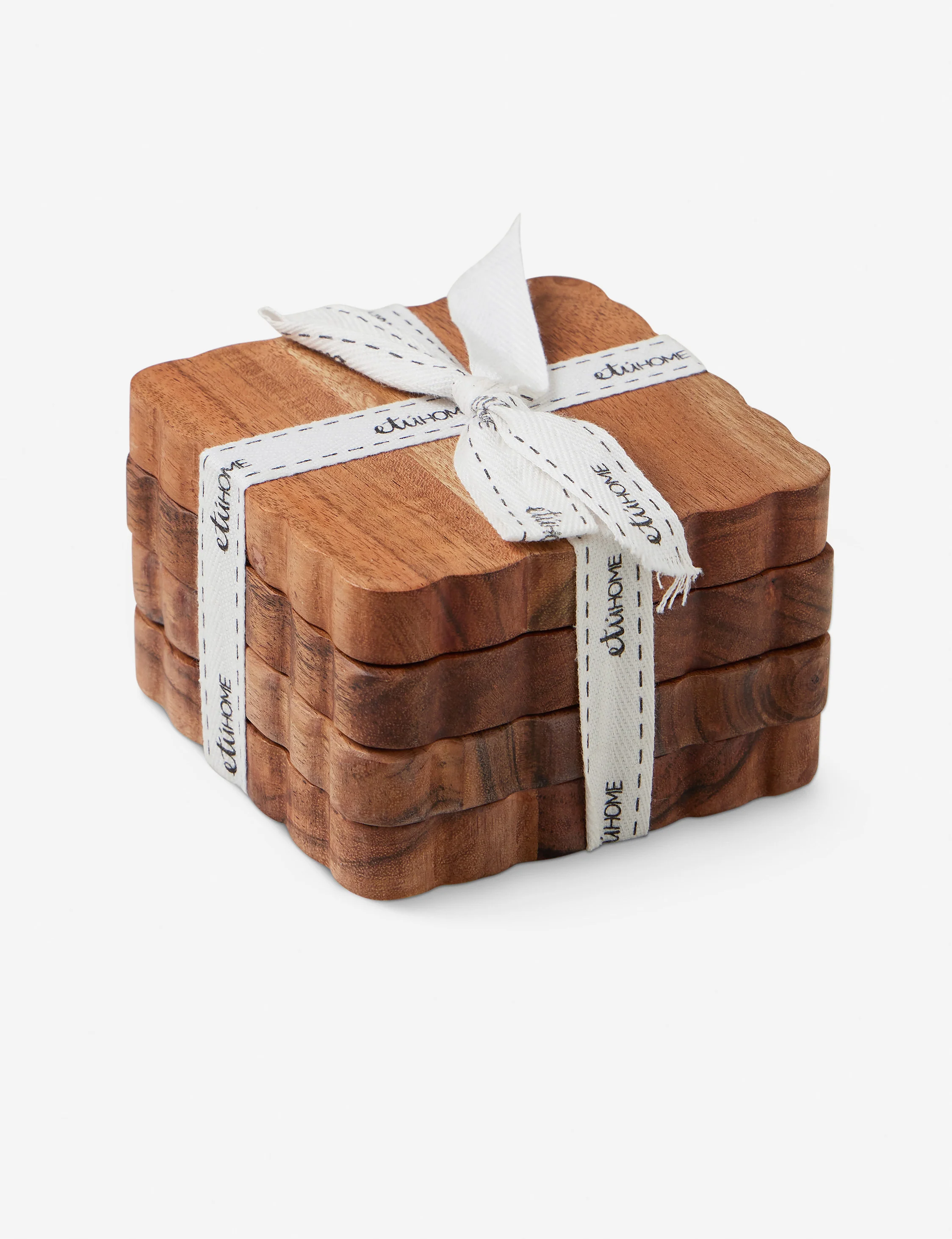 Scalloped Wood Coasters (Set of 4) by etúHOME