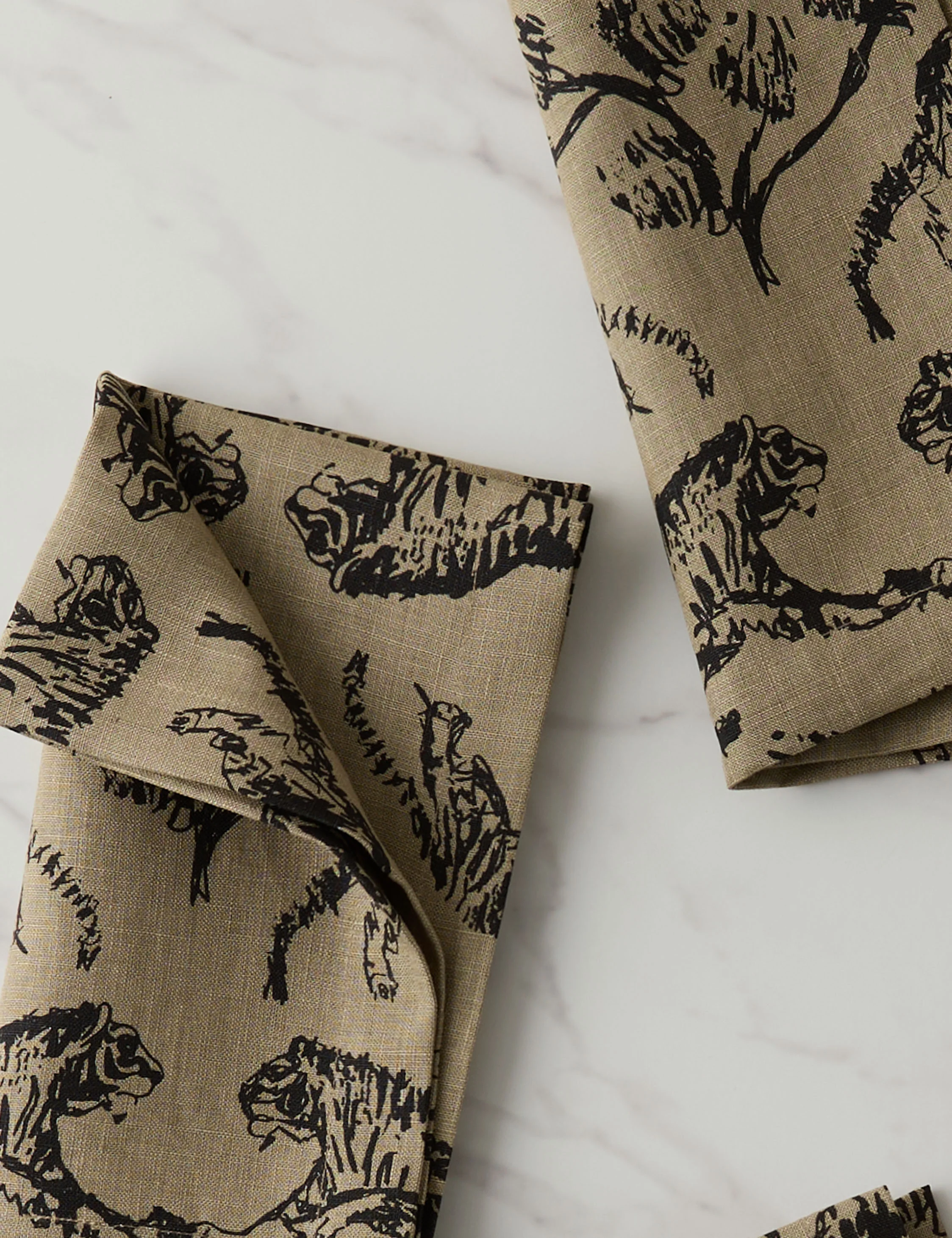 Tiger Linen Napkins (Set of 4) by Sarah Sherman Samuel