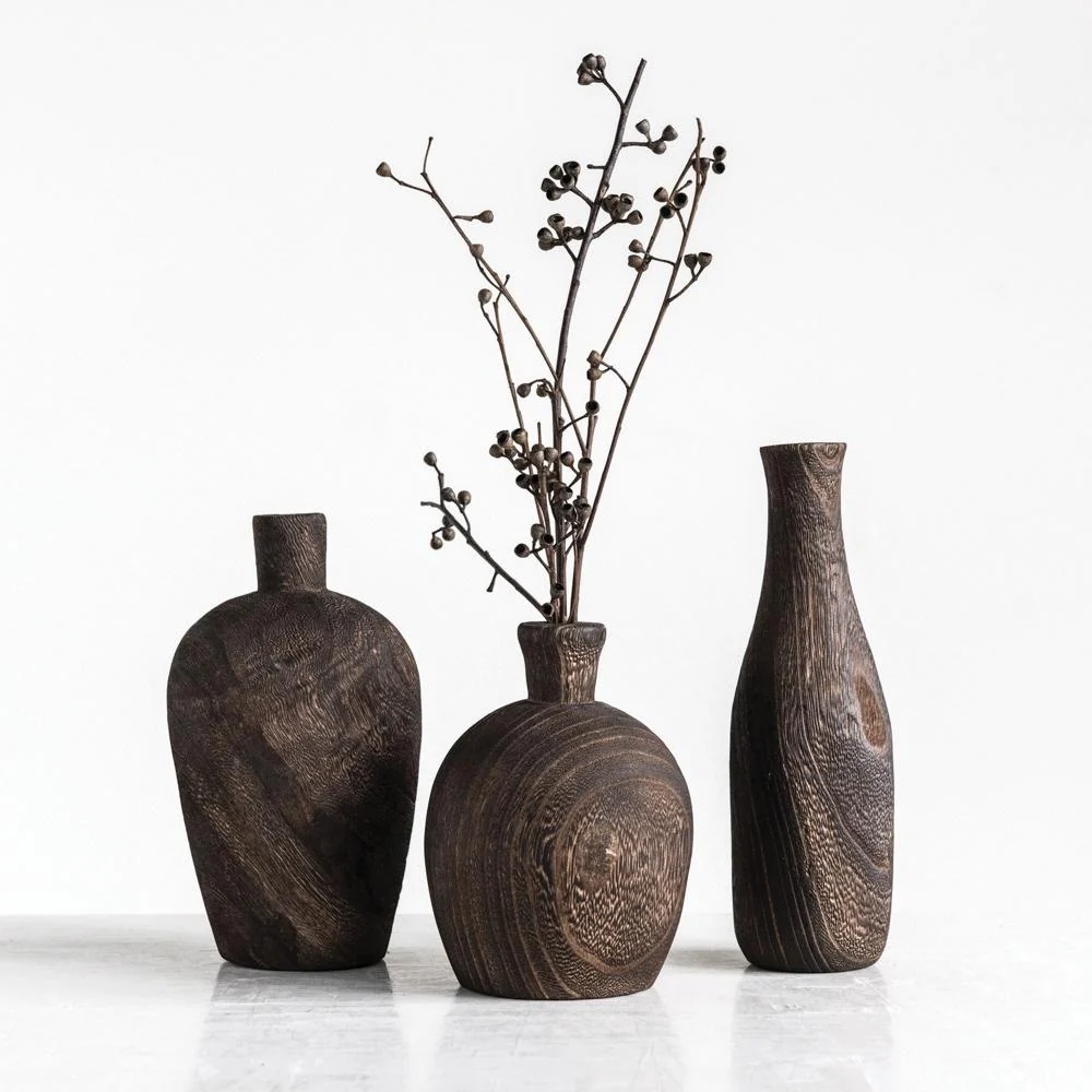 Charlynn Wood Vases (Set of 3)