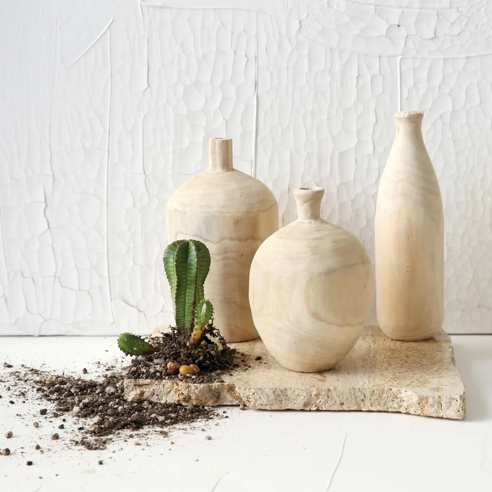 Charlynn Wood Vases (Set of 3)