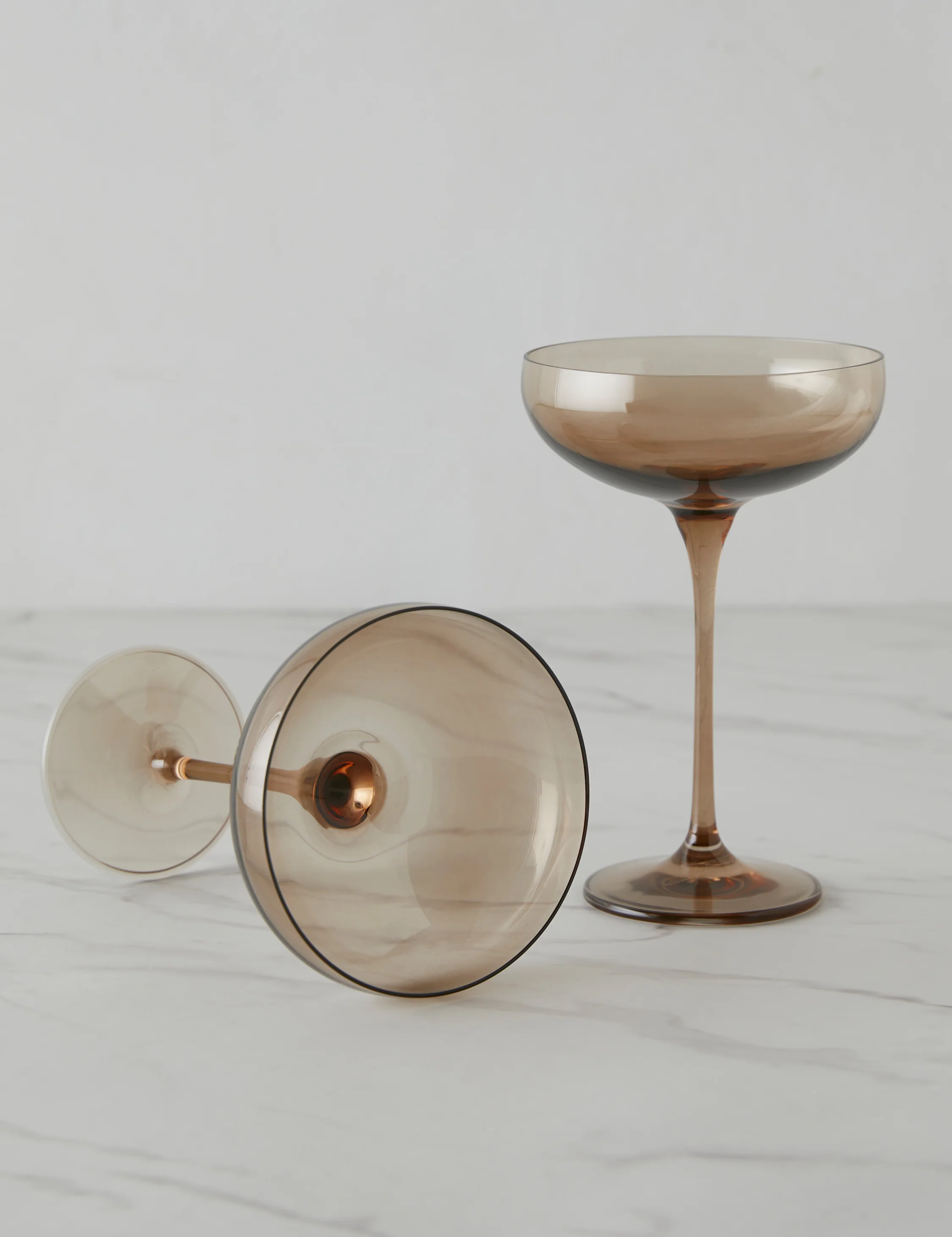 Champagne Coupes (Set of 2) by Estelle Colored Glass