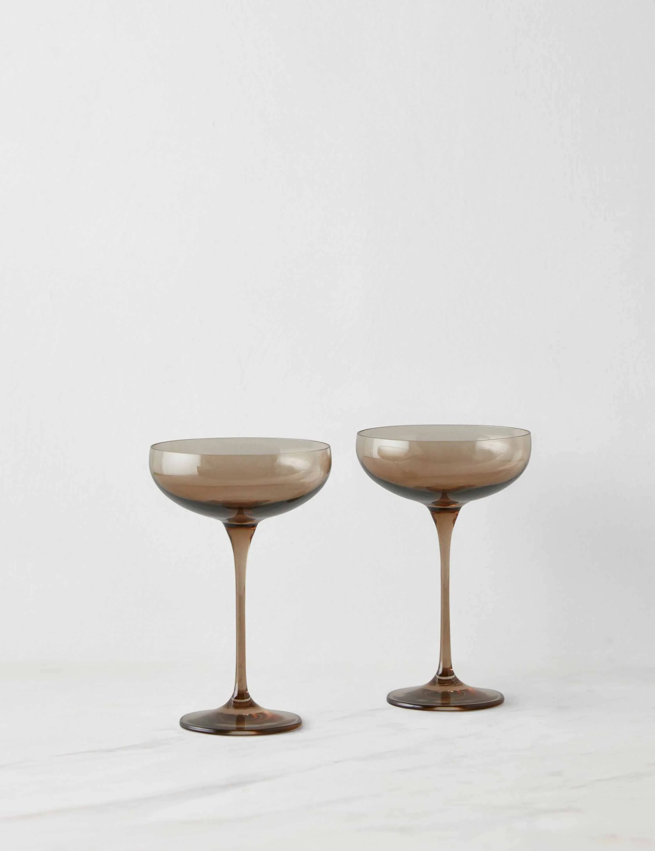 Champagne Coupes (Set of 2) by Estelle Colored Glass