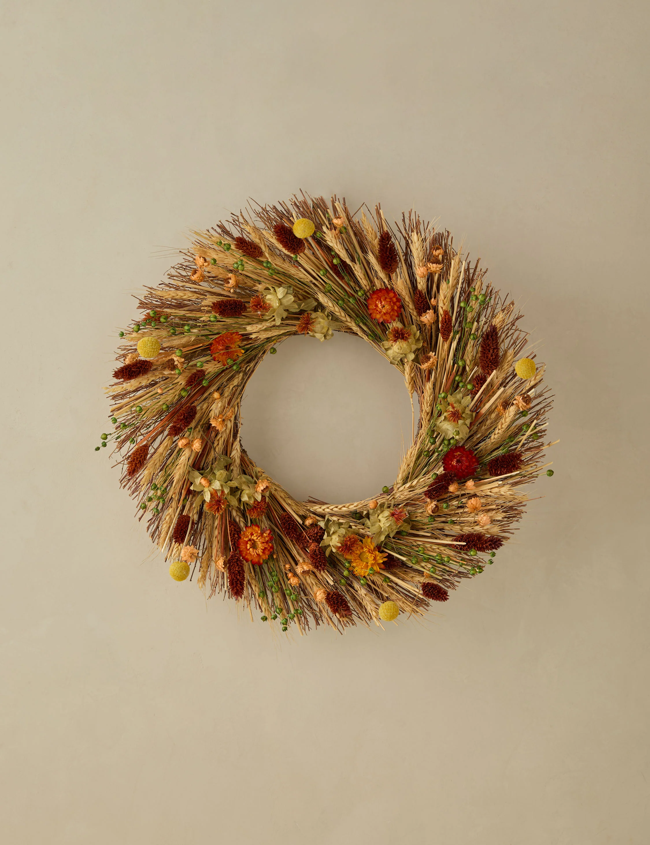 Preserved Autumn Blooms Wreath