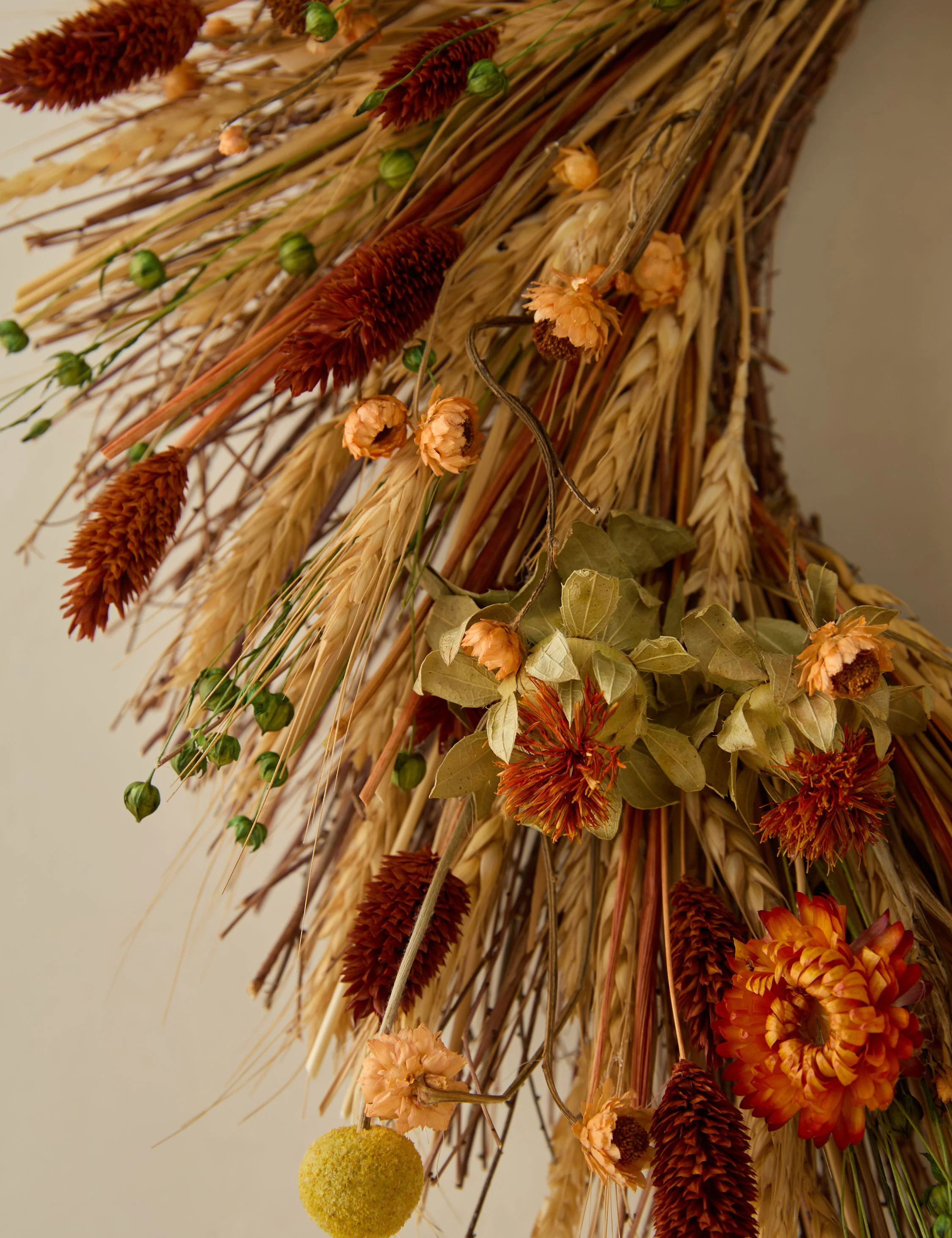 Preserved Autumn Blooms Wreath