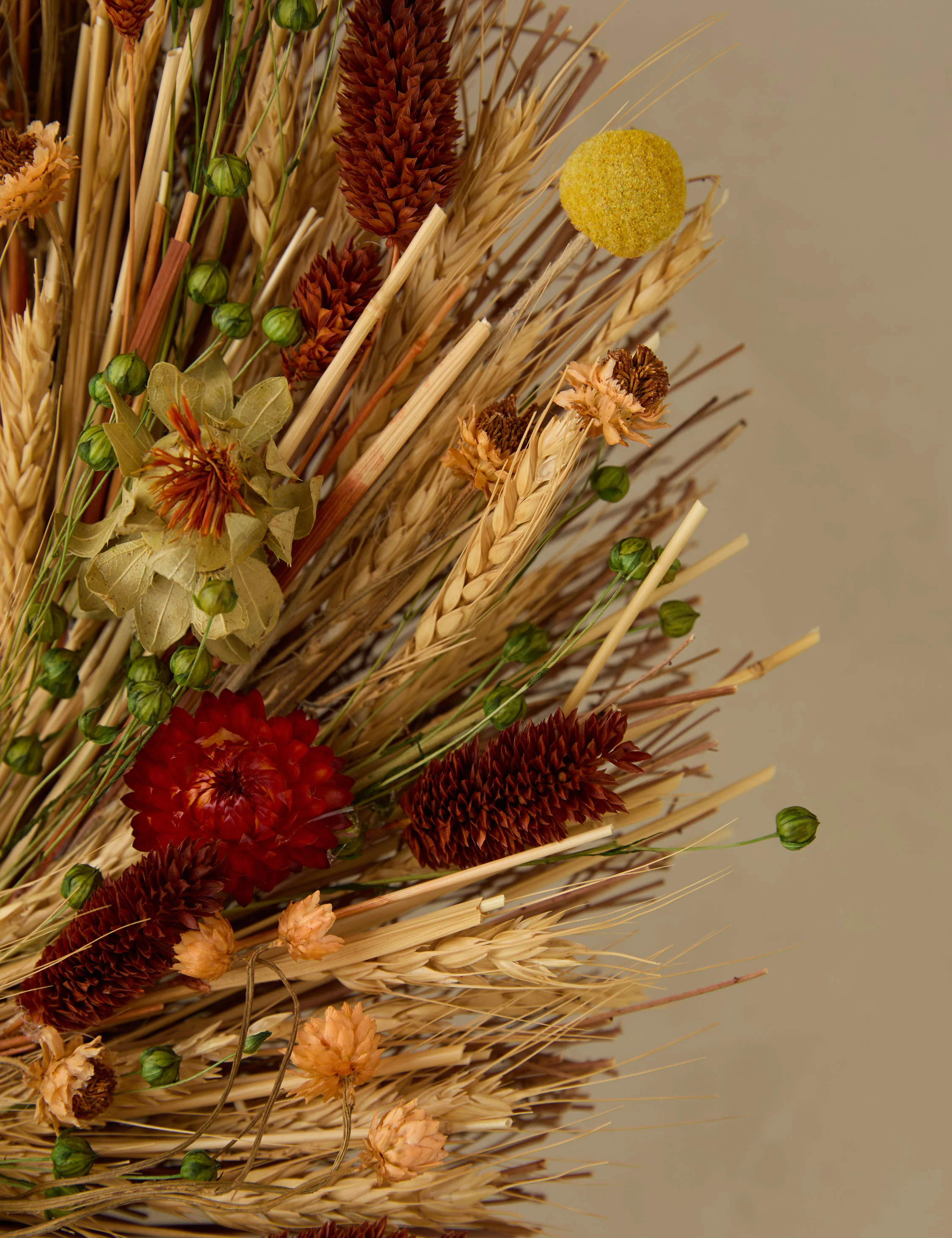 Preserved Autumn Blooms Wreath