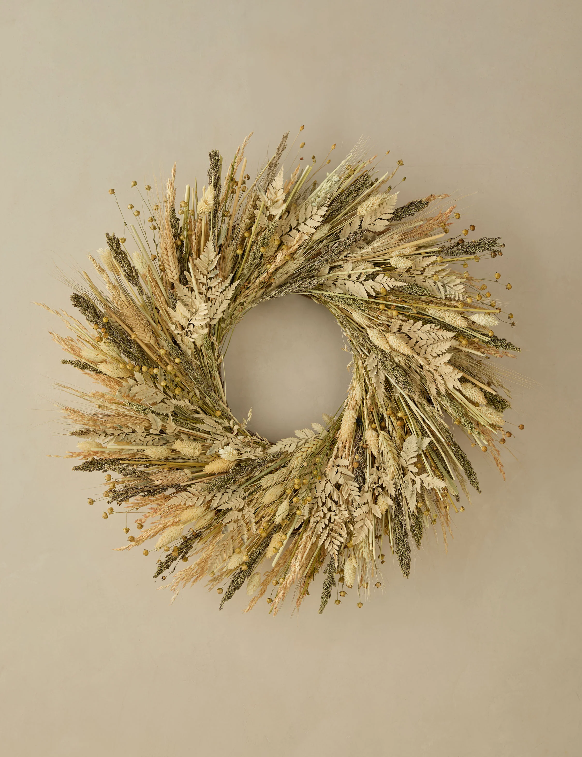 Preserved Gathered Grains Wreath