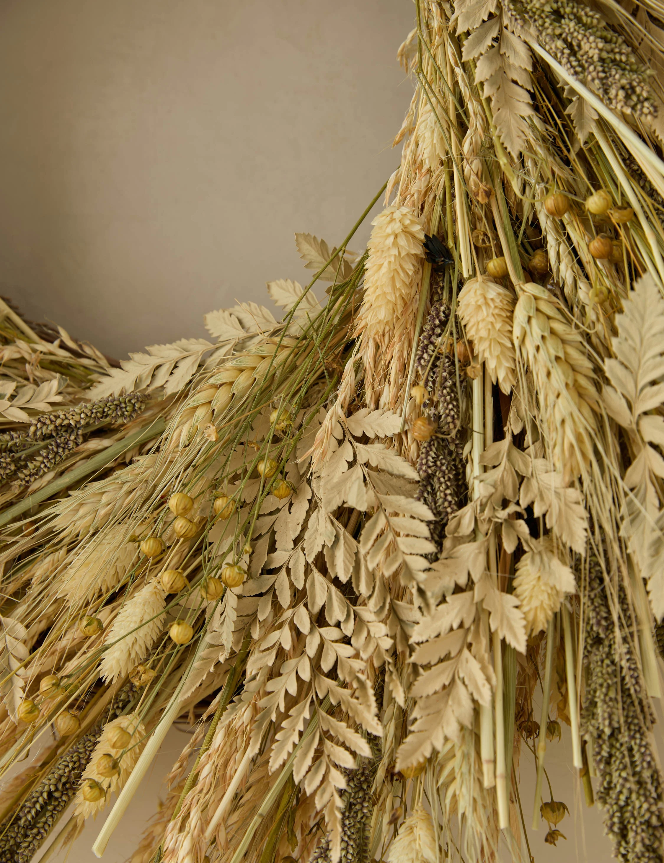 Preserved Gathered Grains Wreath