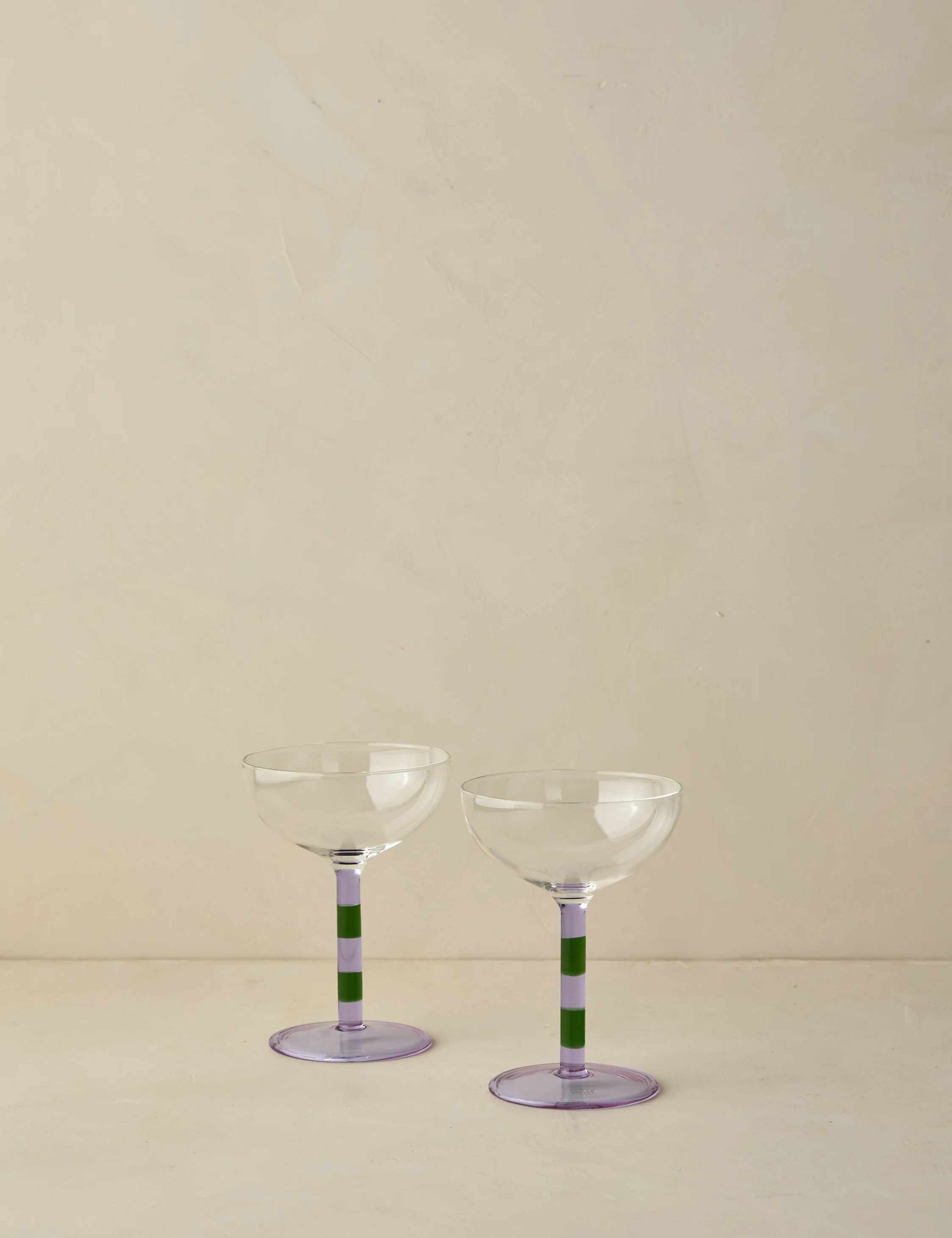 Striped Coupe Glass (Set of 2) by FAZEEK