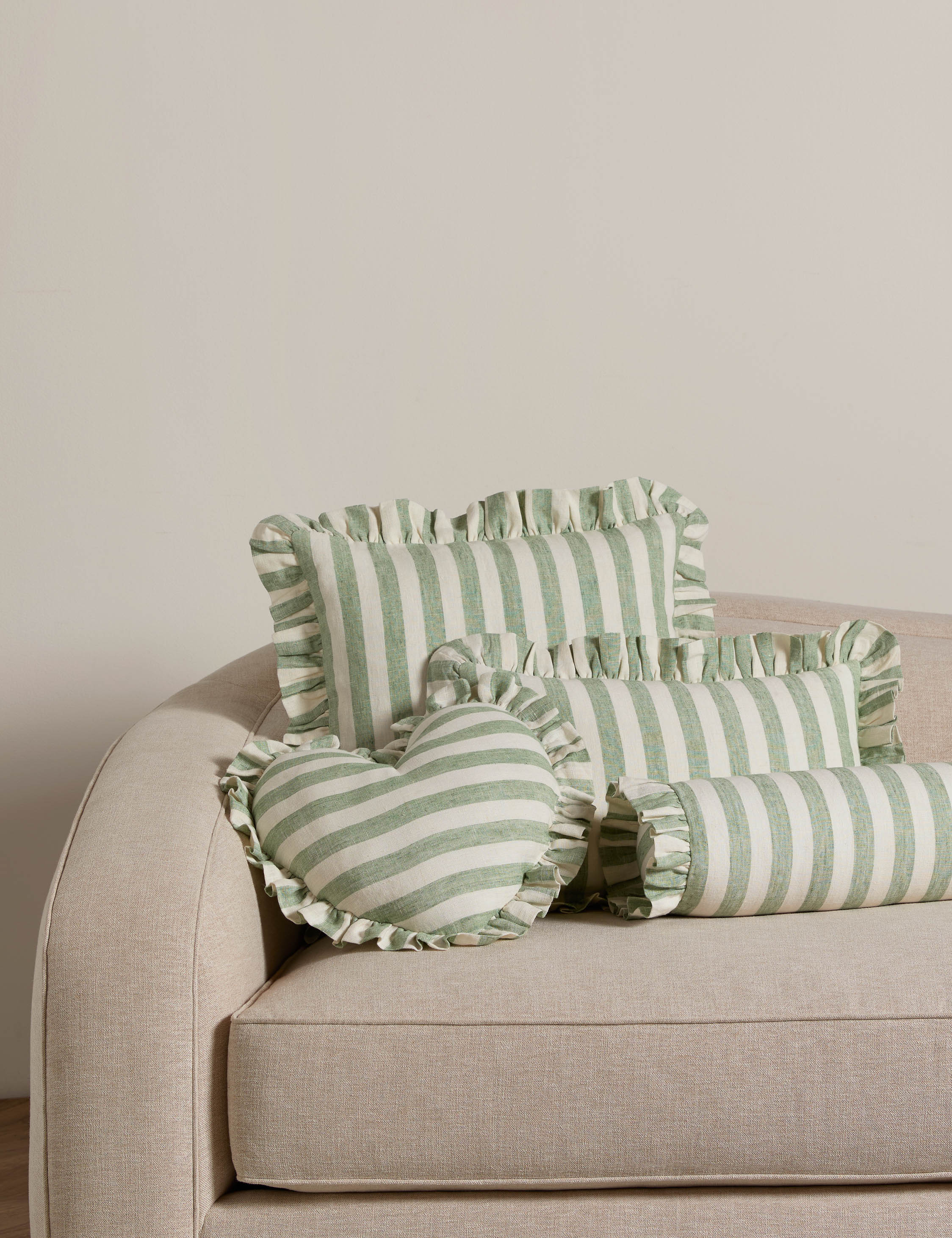 Amaroso Linen Ruffle Pillow