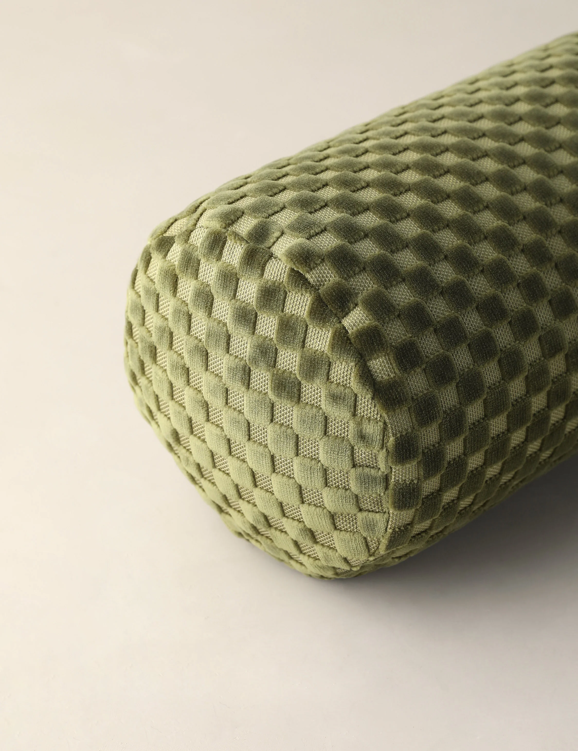 Hi-Lo Checker Velvet Long Bolster Pillow by Sarah Sherman Samuel