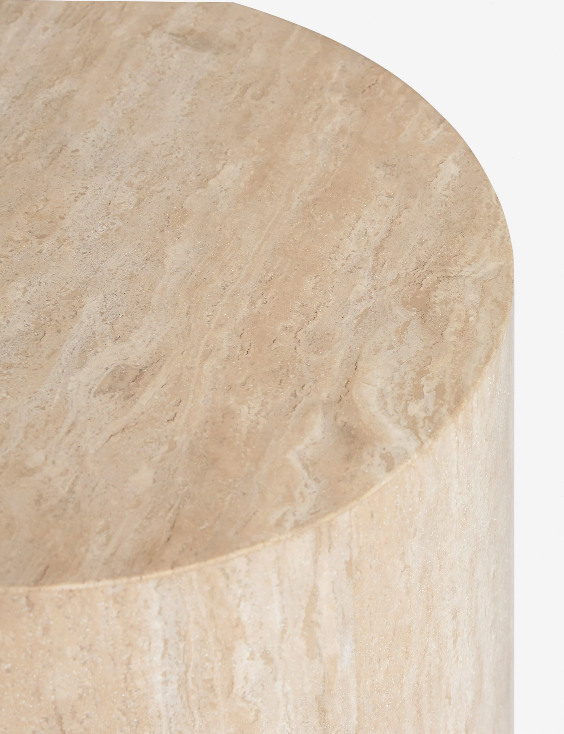 Mars Travertine Round Side Table