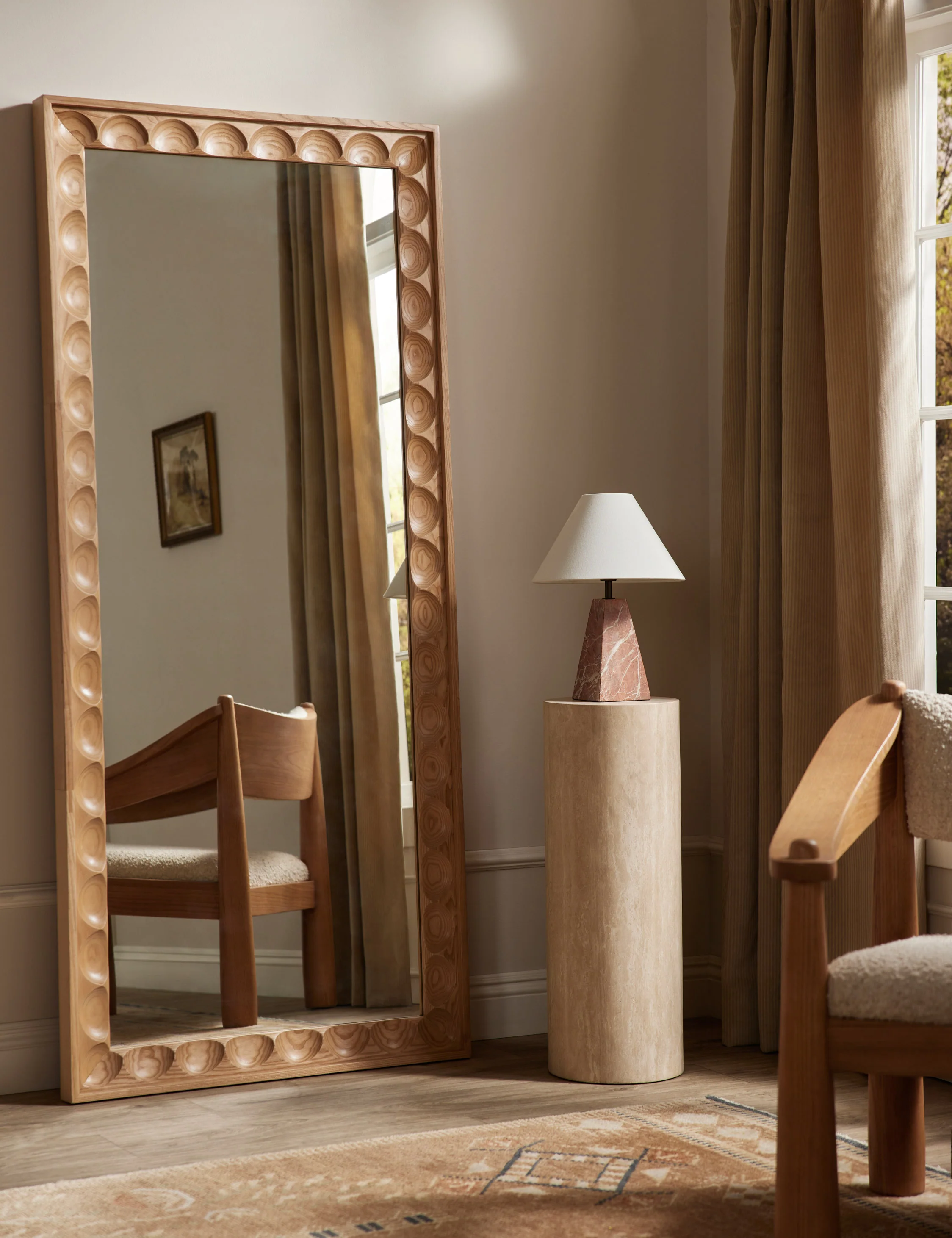 Mars Travertine Round Side Table