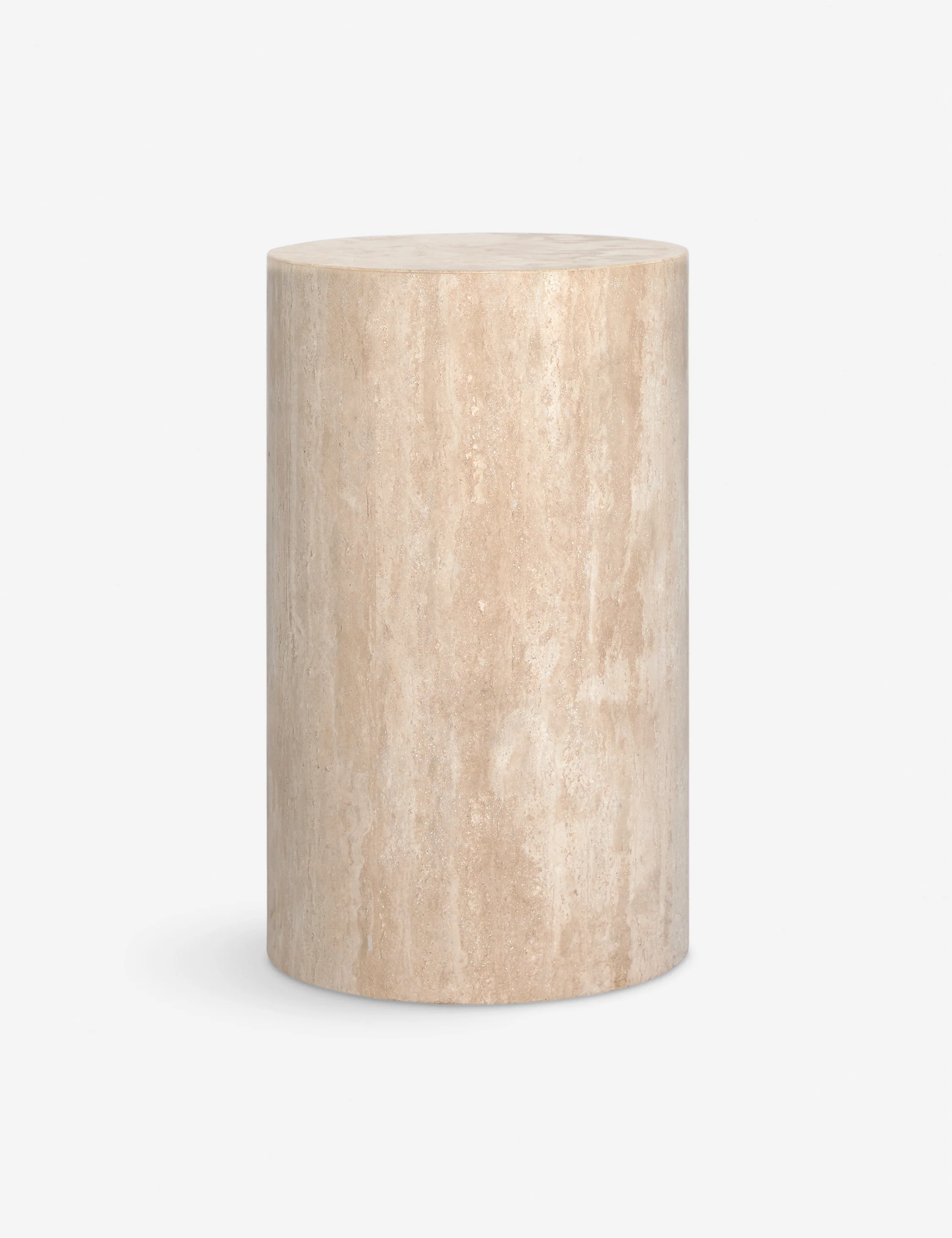 Mars Travertine Round Side Table