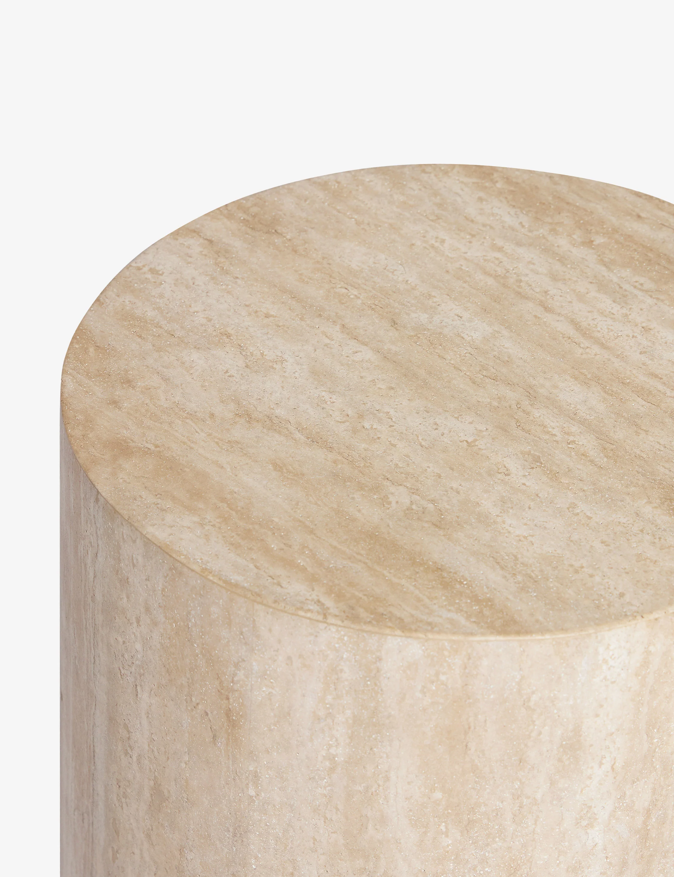 Mars Travertine Round Side Table