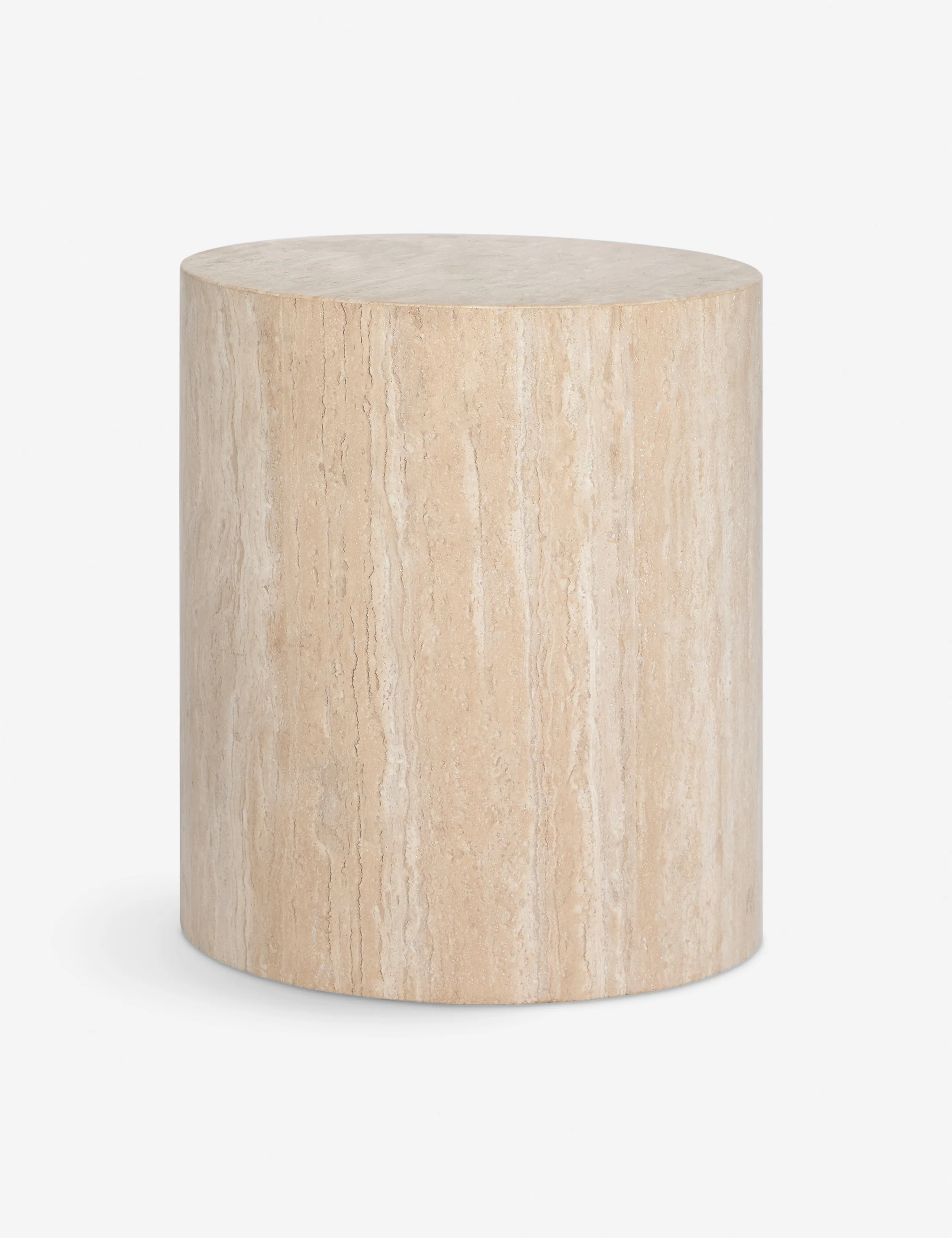 Mars Travertine Round Side Table