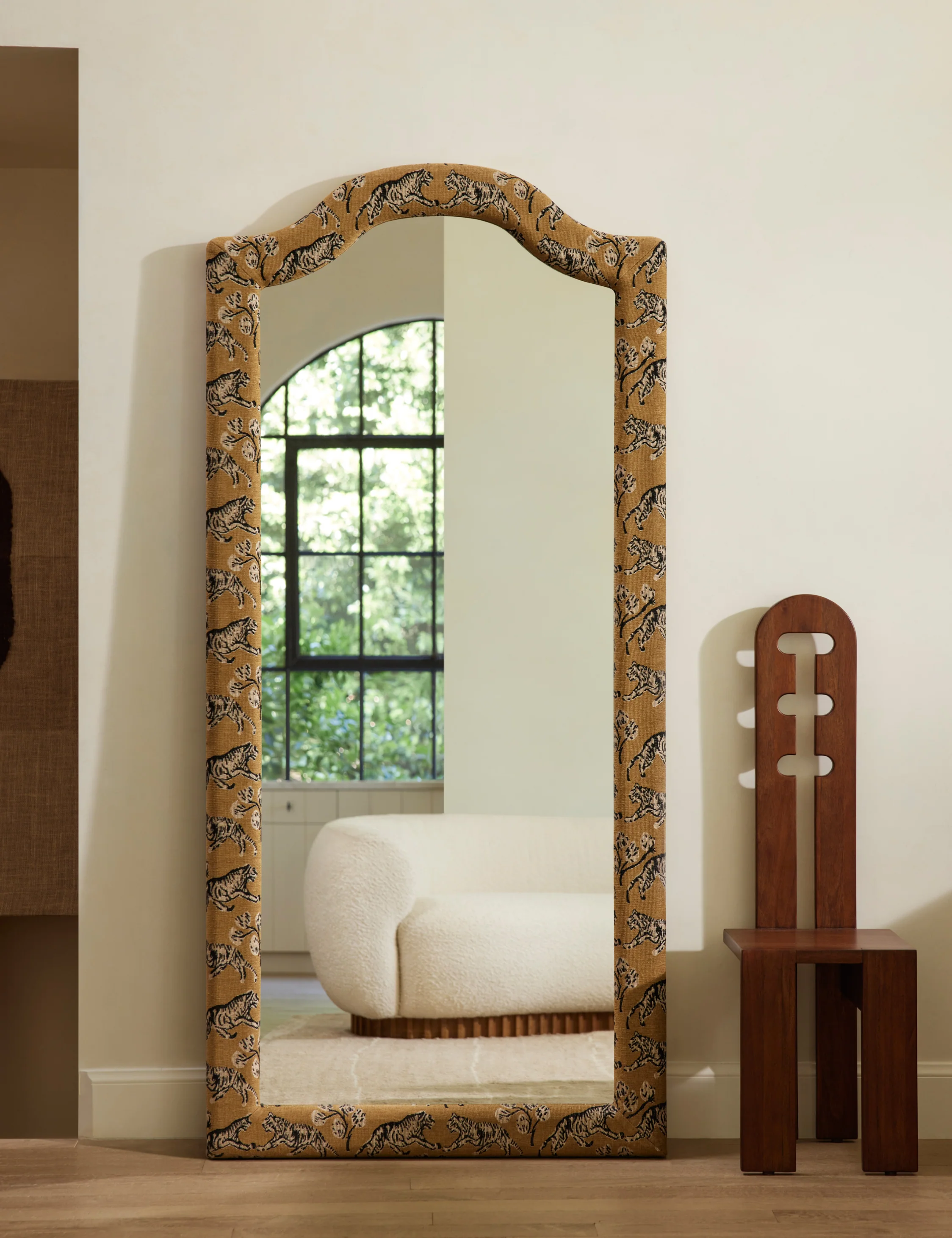 Tiger Upholstered Full Length Mirror by Sarah Sherman Samuel