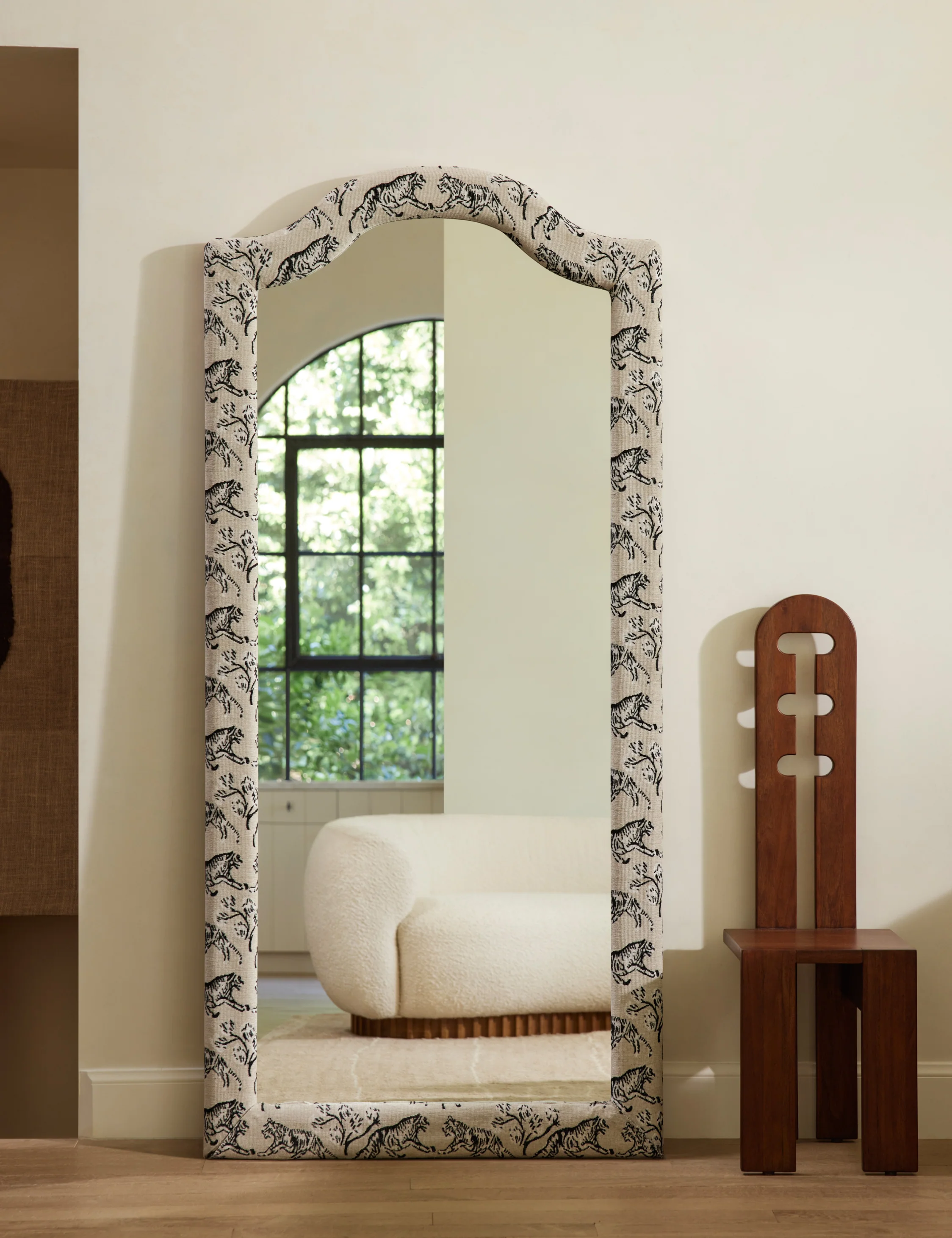 Tiger Upholstered Full Length Mirror by Sarah Sherman Samuel