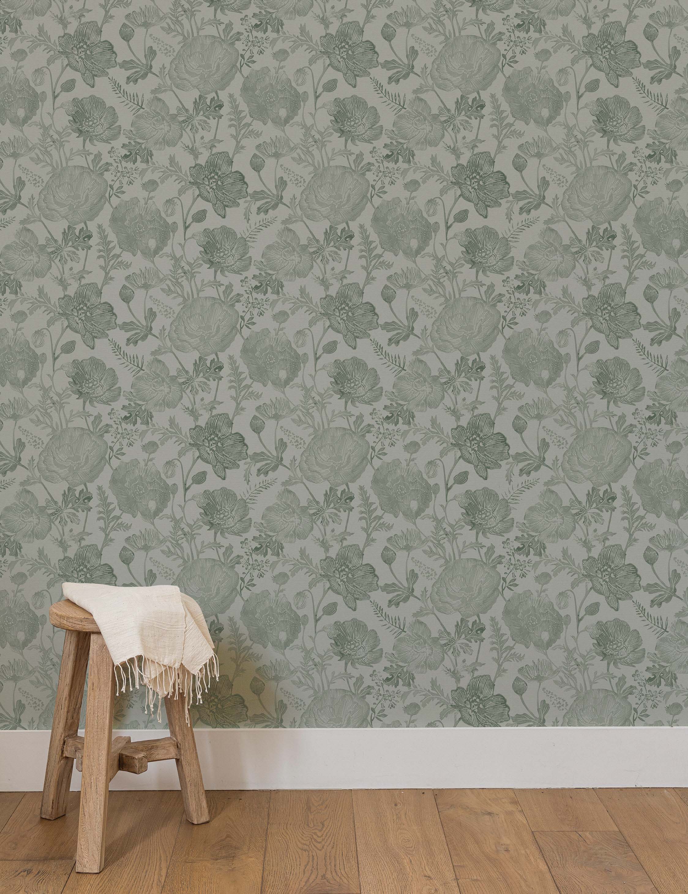 Poppies Textured Peel + Stick Wallpaper by Pure Salt