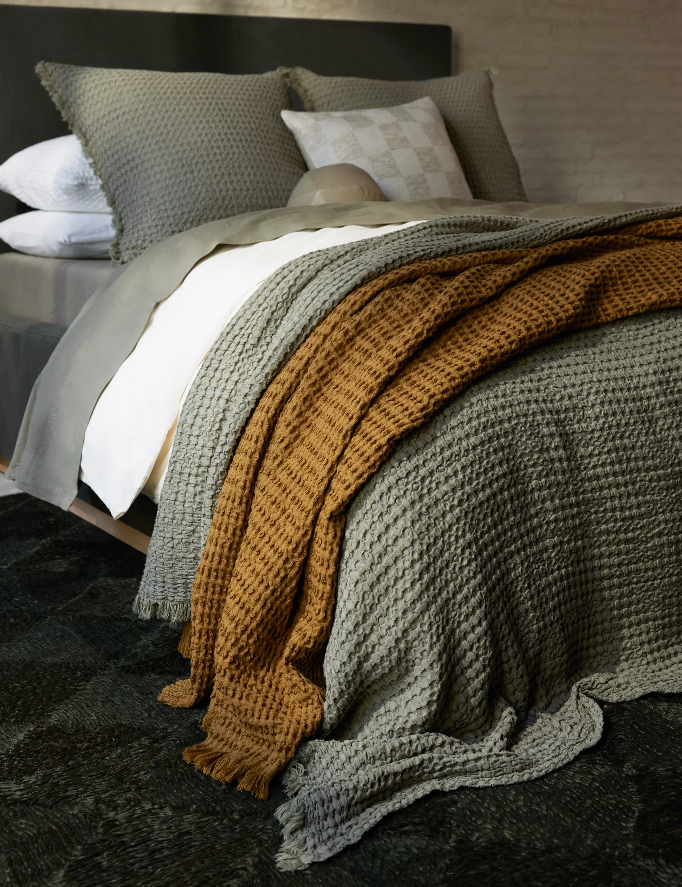 Lenora Textured Cotton Linen Blanket